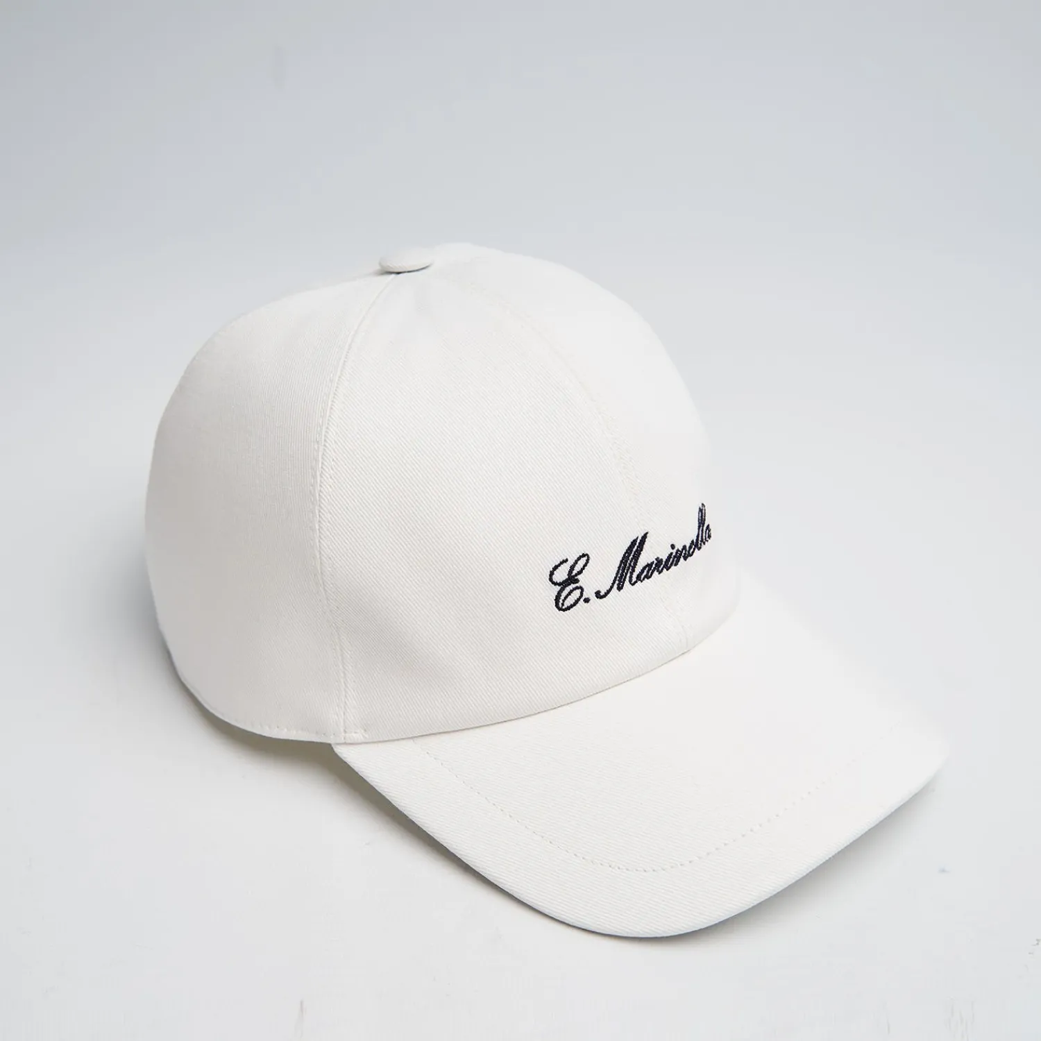 White Cotton Baseball Cap>E.Marinella Store