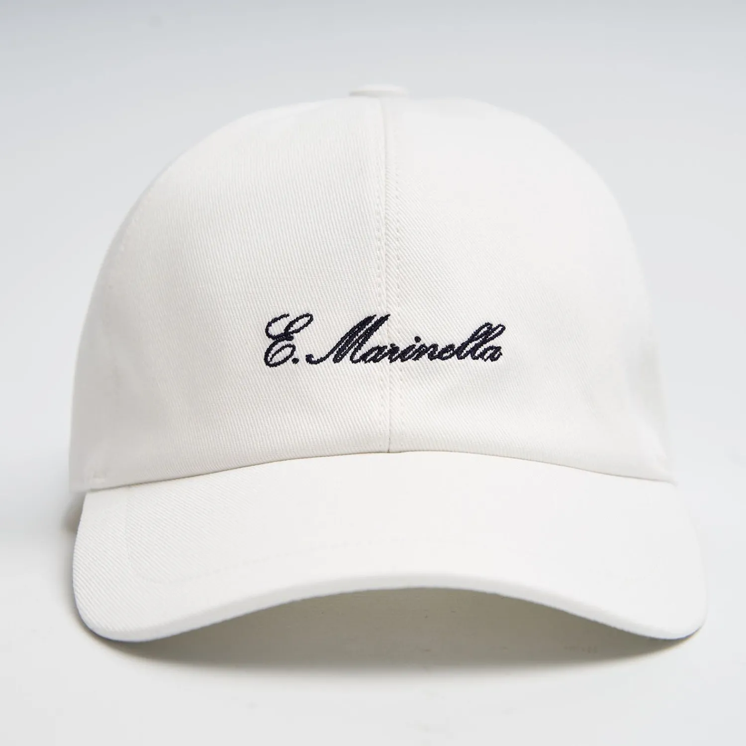 White Cotton Baseball Cap>E.Marinella Store