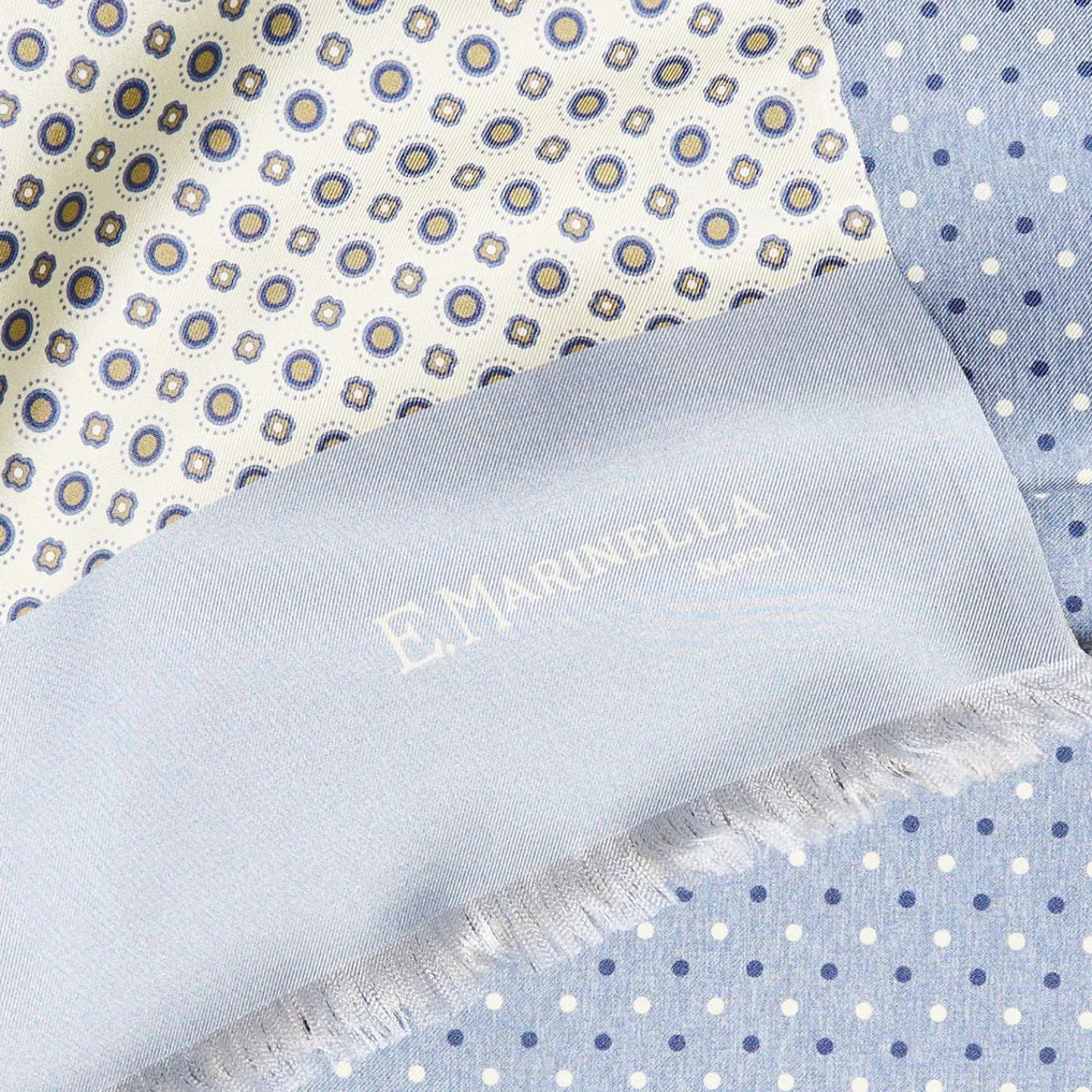 White Double Silk Scarf>E.Marinella Best