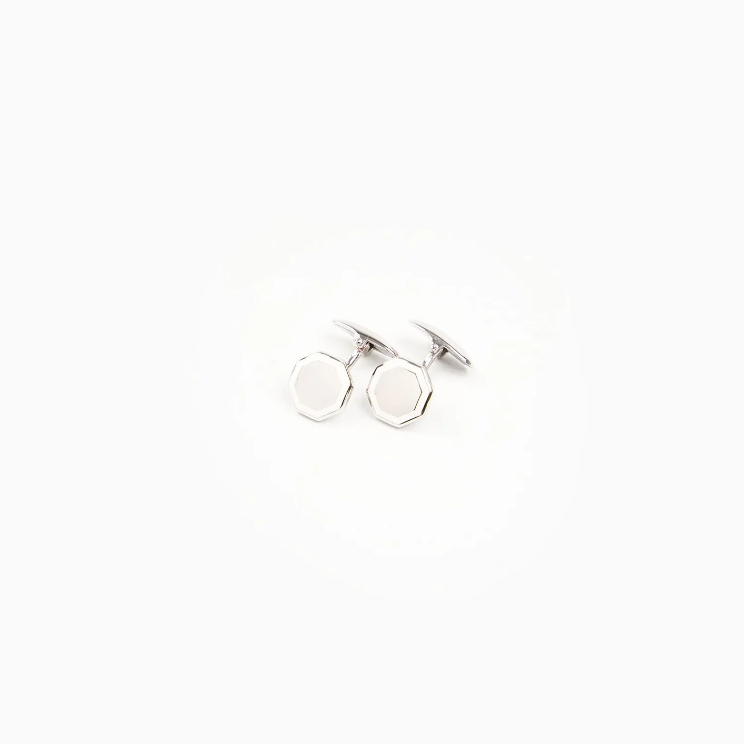 White Octagonal Cufflinks In Silver>E.Marinella Cheap
