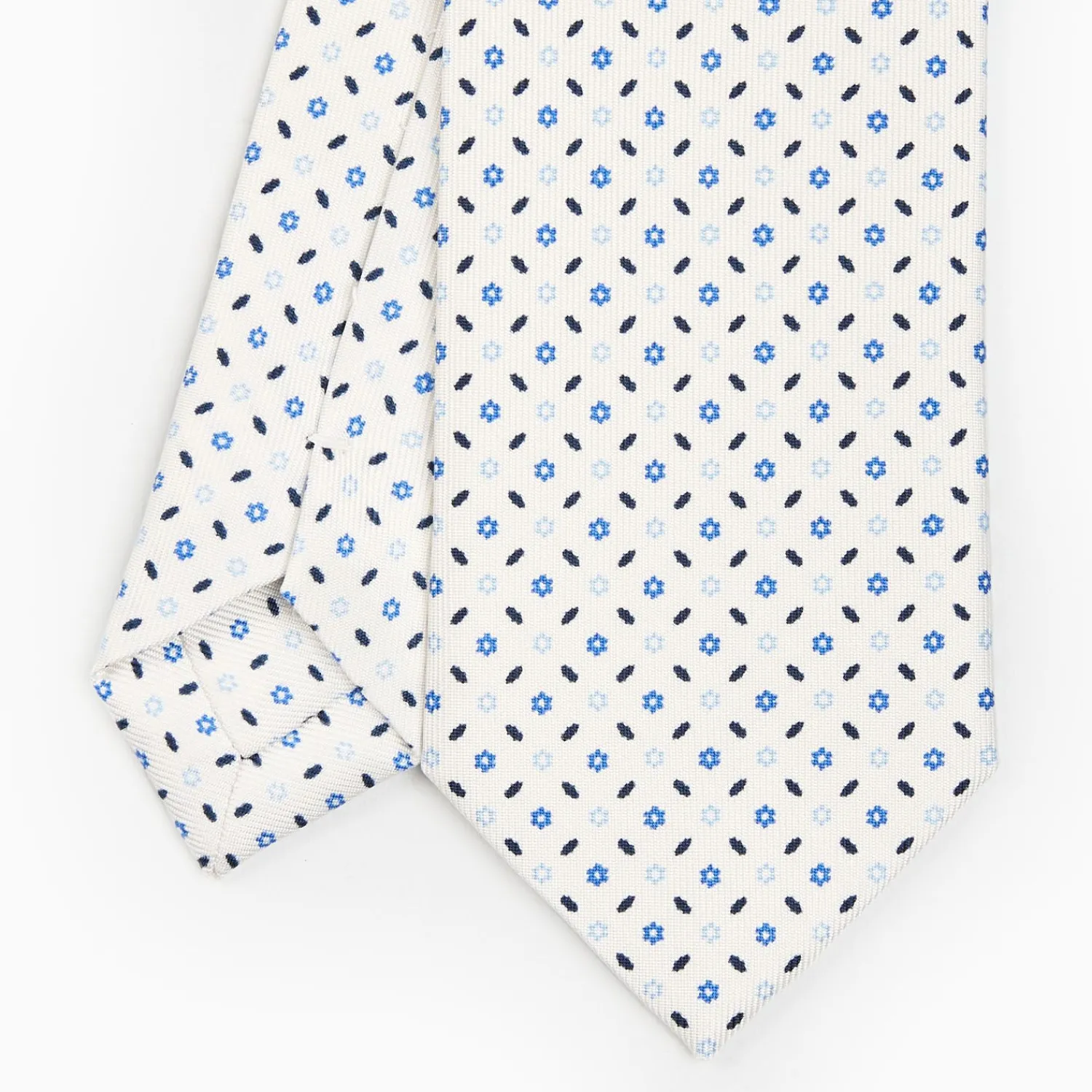 White Sartorial 7 Cm Silk Tie - Small Flower Pattern>E.Marinella Fashion