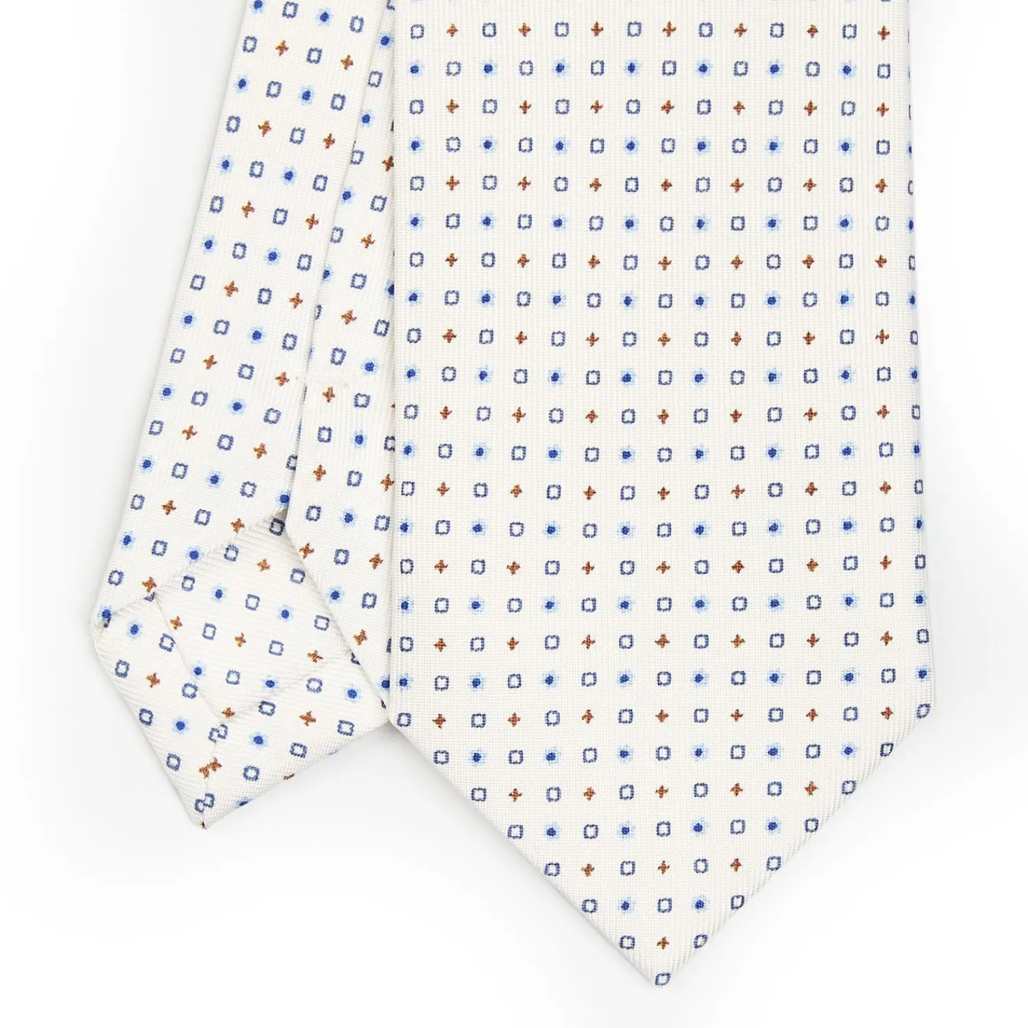 White Sartorial 7 Cm Silk Tie - Small Flower Pattern>E.Marinella Outlet