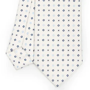 White Sartorial 7 Cm Silk Tie - Small Flower Pattern>E.Marinella Fashion