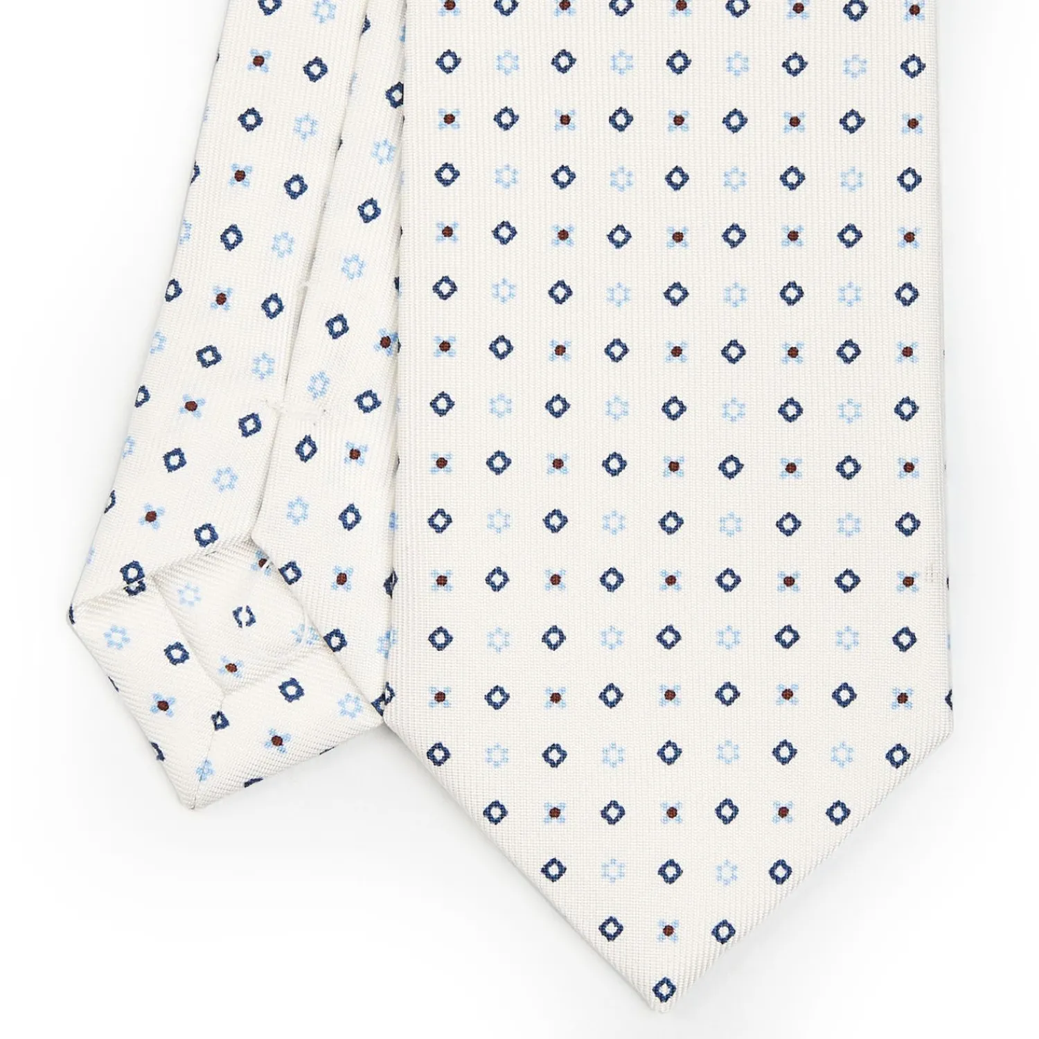 White Sartorial 7 Cm Silk Tie - Small Flower Pattern>E.Marinella Fashion