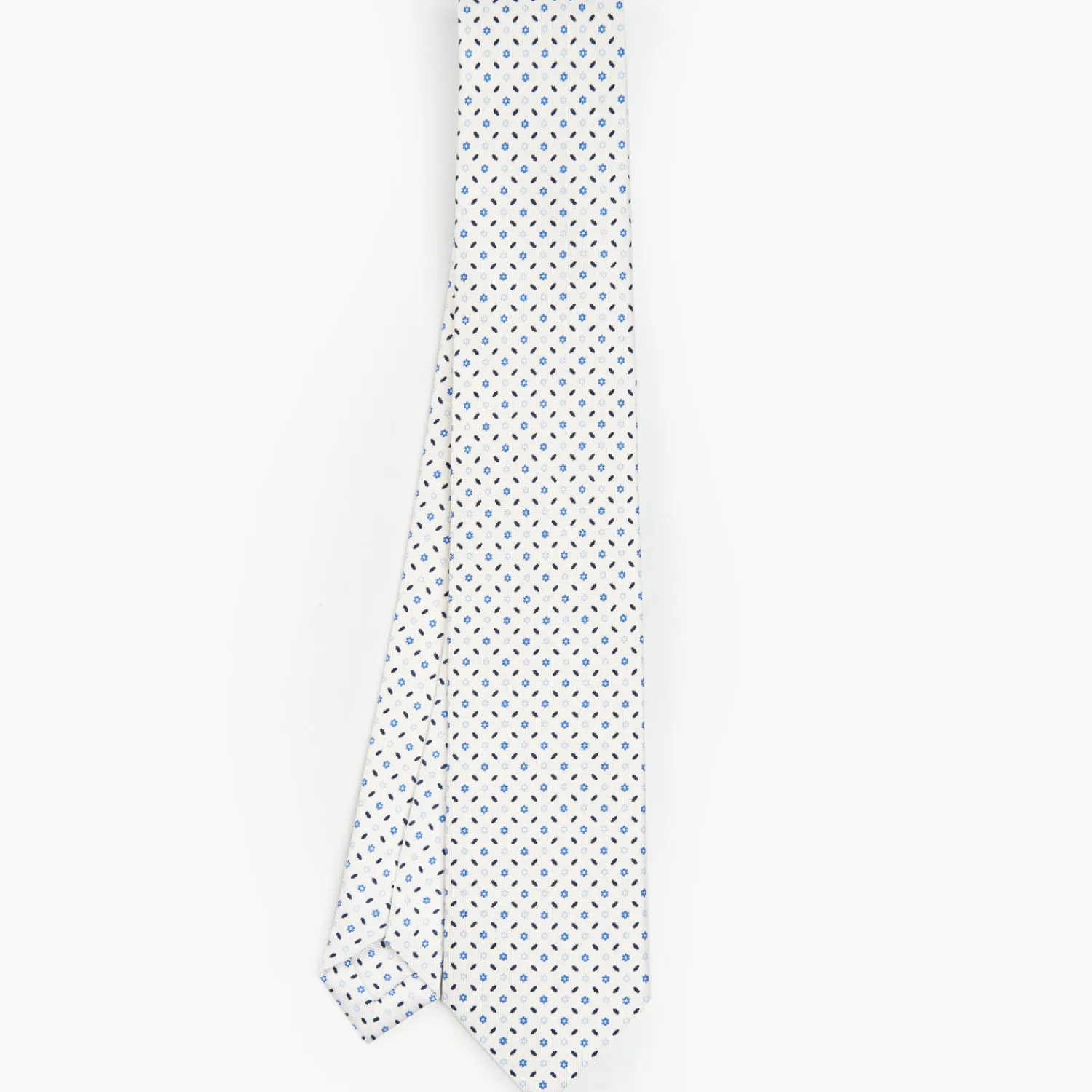 White Sartorial 7 Cm Silk Tie - Small Flower Pattern>E.Marinella Fashion