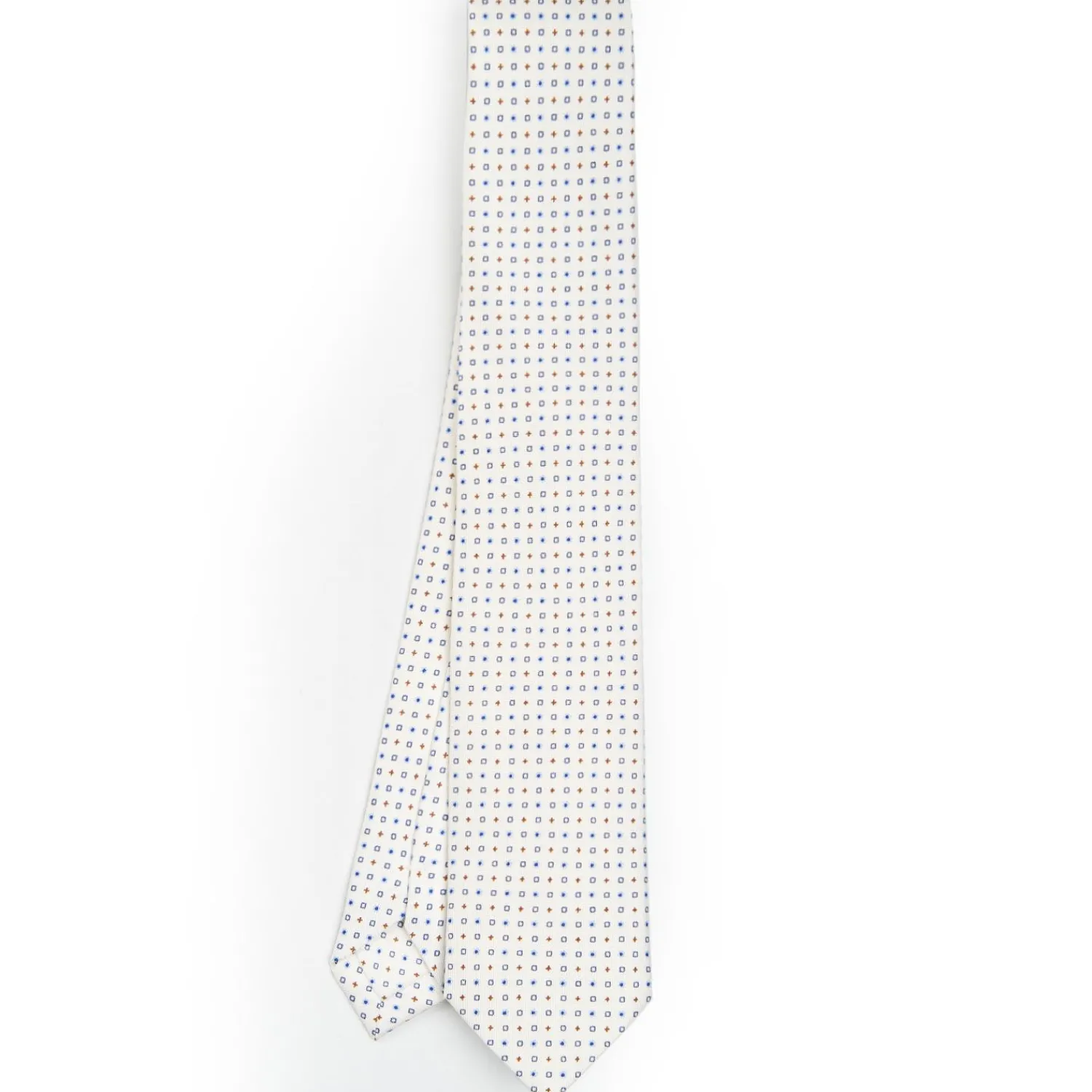 White Sartorial 7 Cm Silk Tie - Small Flower Pattern>E.Marinella Outlet