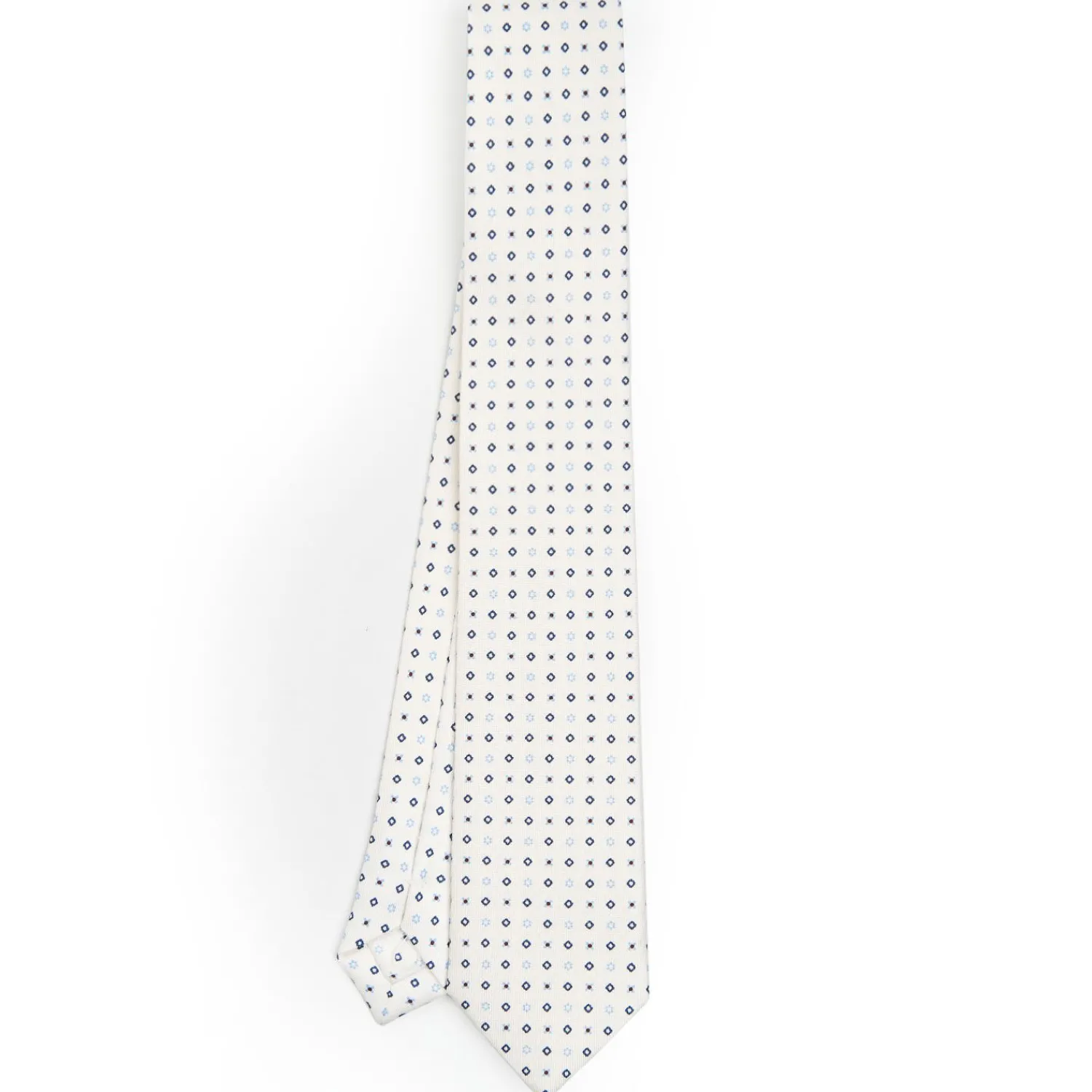 White Sartorial 7 Cm Silk Tie - Small Flower Pattern>E.Marinella Fashion