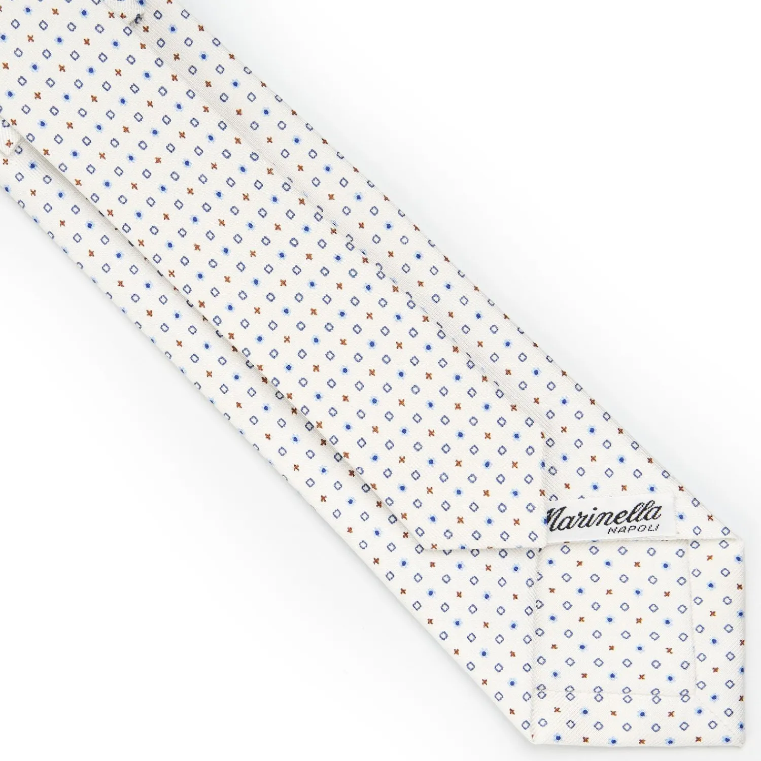 White Sartorial 7 Cm Silk Tie - Small Flower Pattern>E.Marinella Outlet