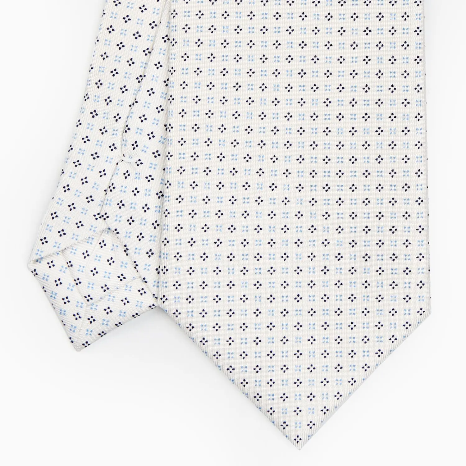 White Sartorial Classic Silk Tie - Small Flower Designs>E.Marinella Hot