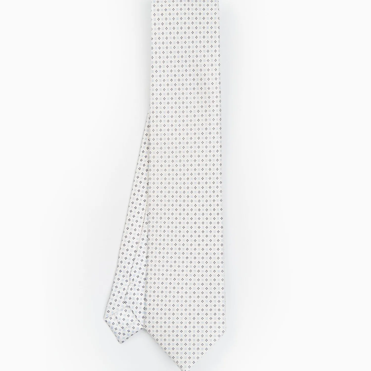 White Sartorial Classic Silk Tie - Small Flower Designs>E.Marinella Hot