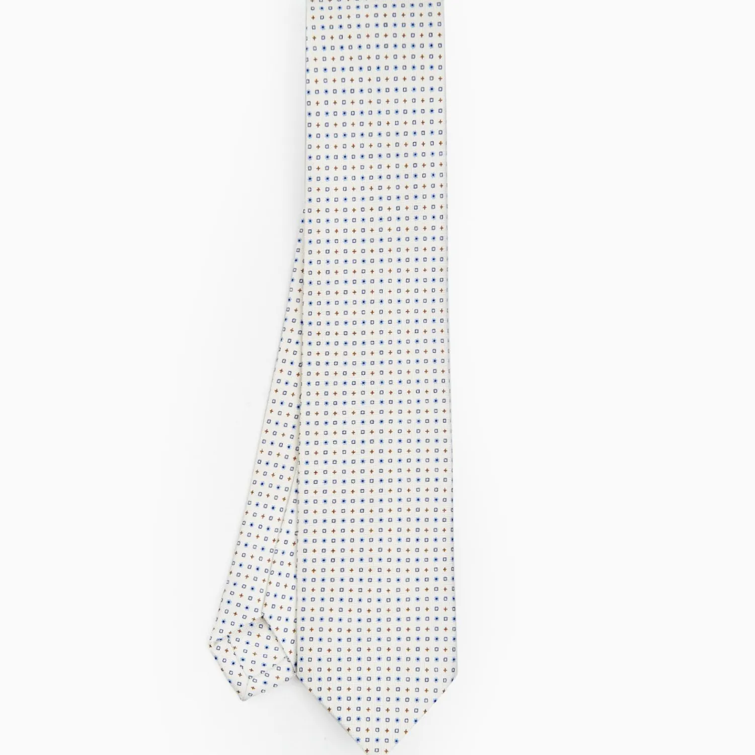 White Sartorial Classic Silk Tie - Small Flower Pattern>E.Marinella Flash Sale