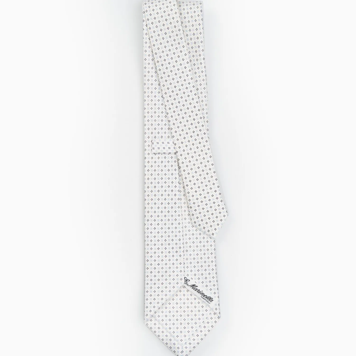White Sartorial Classic Silk Tie - Small Flower Designs>E.Marinella Hot