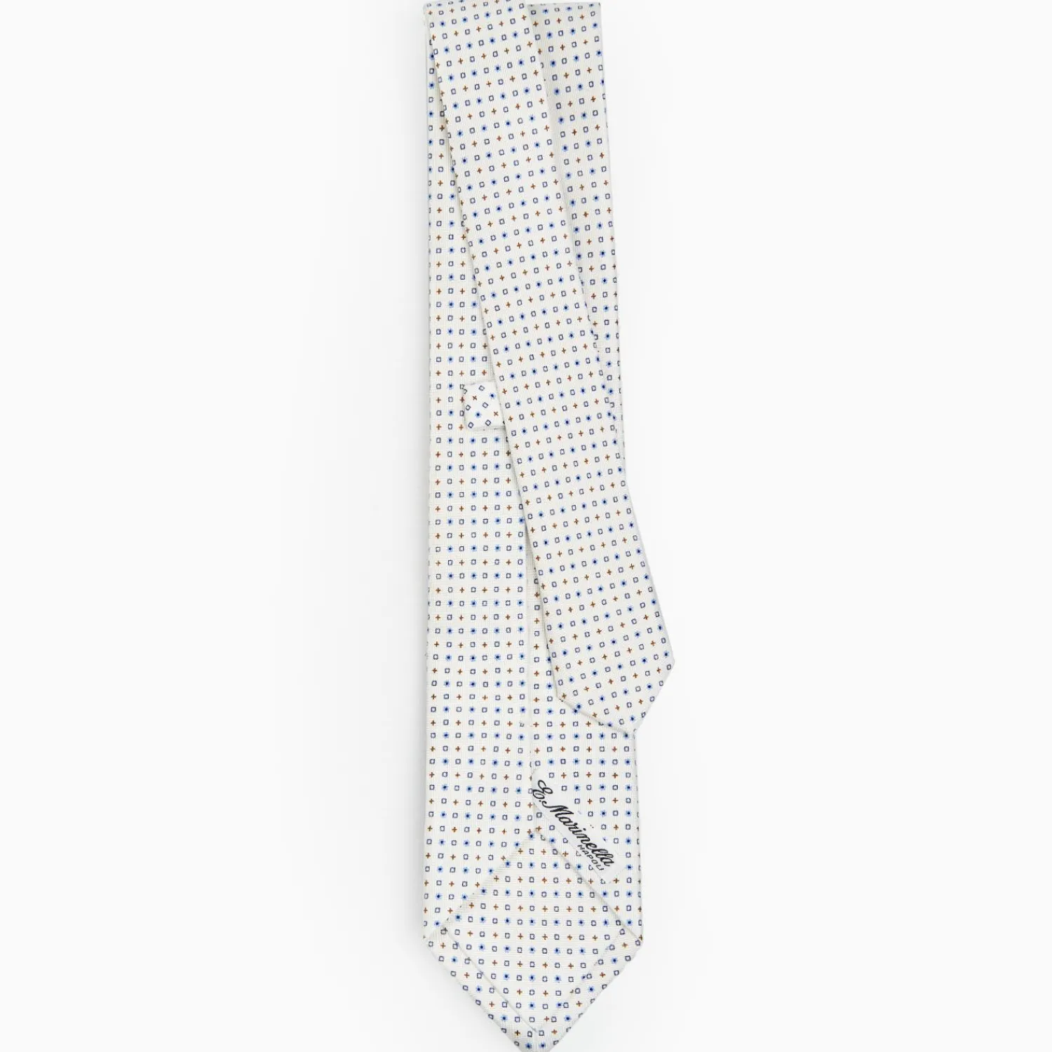 White Sartorial Classic Silk Tie - Small Flower Pattern>E.Marinella Flash Sale