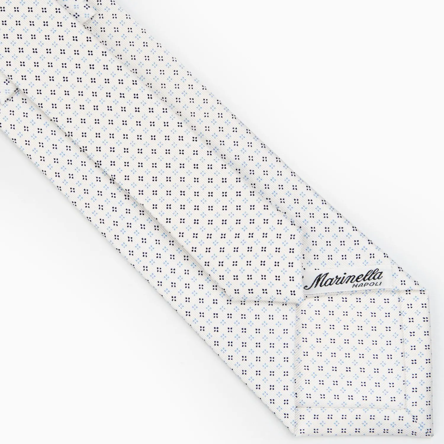 White Sartorial Classic Silk Tie - Small Flower Designs>E.Marinella Hot