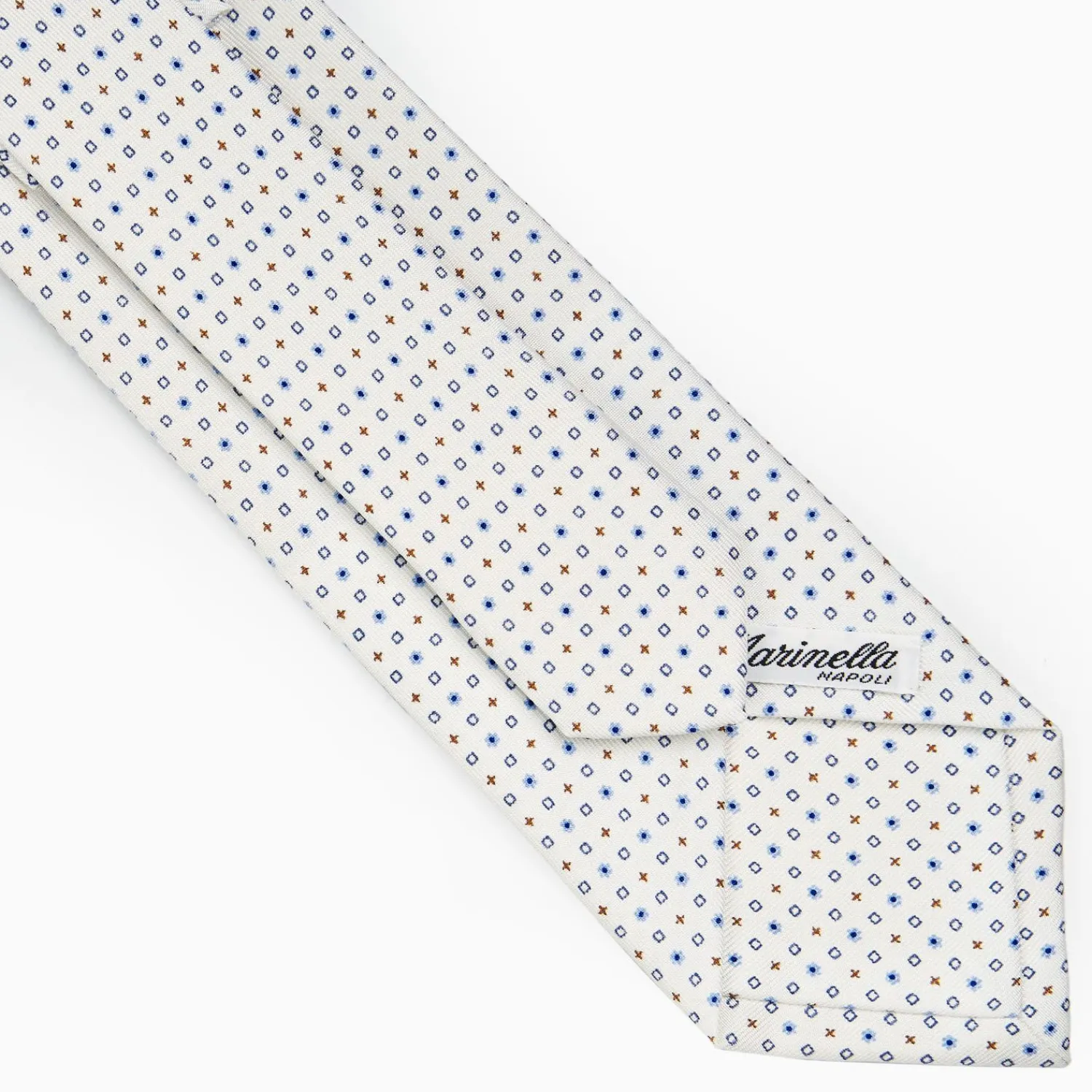 White Sartorial Classic Silk Tie - Small Flower Pattern>E.Marinella Flash Sale