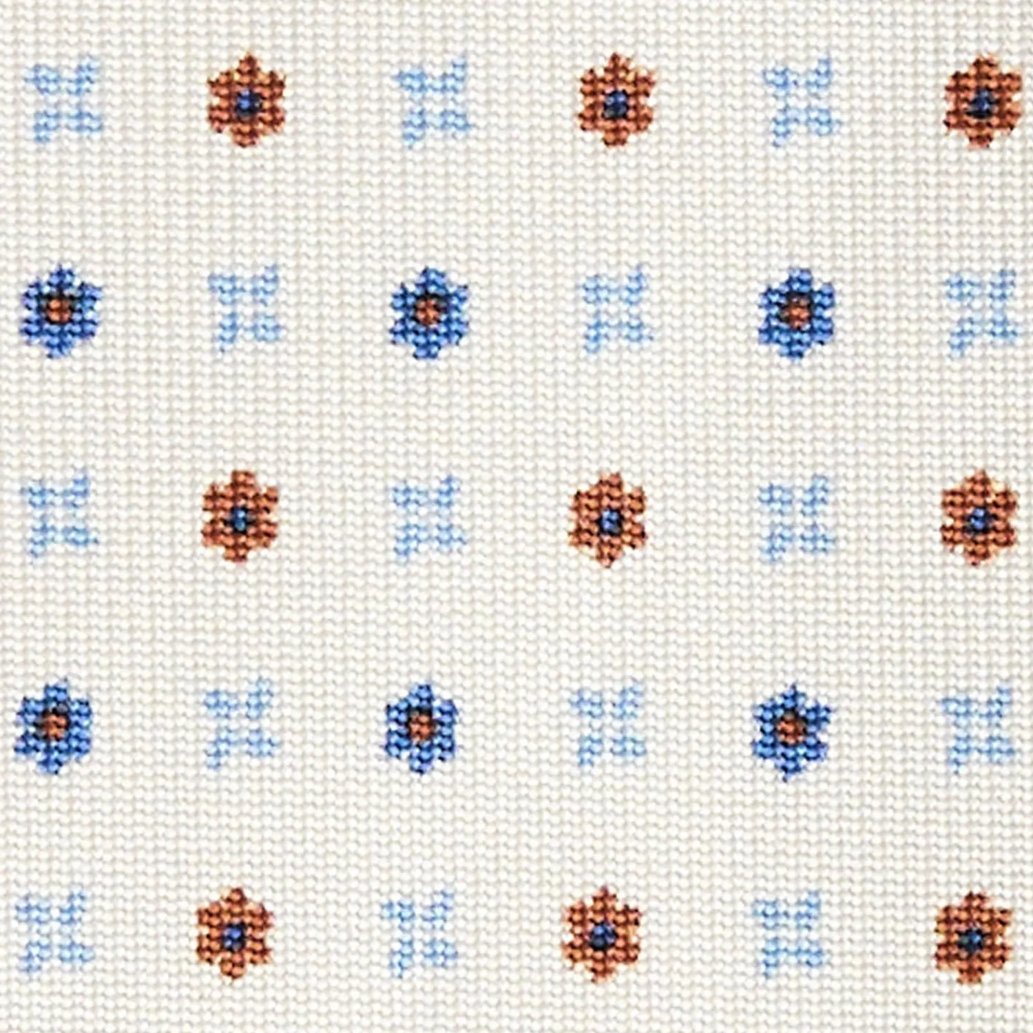 White Sartorial Classic Silk Tie - Small Flower Pattern>E.Marinella Hot