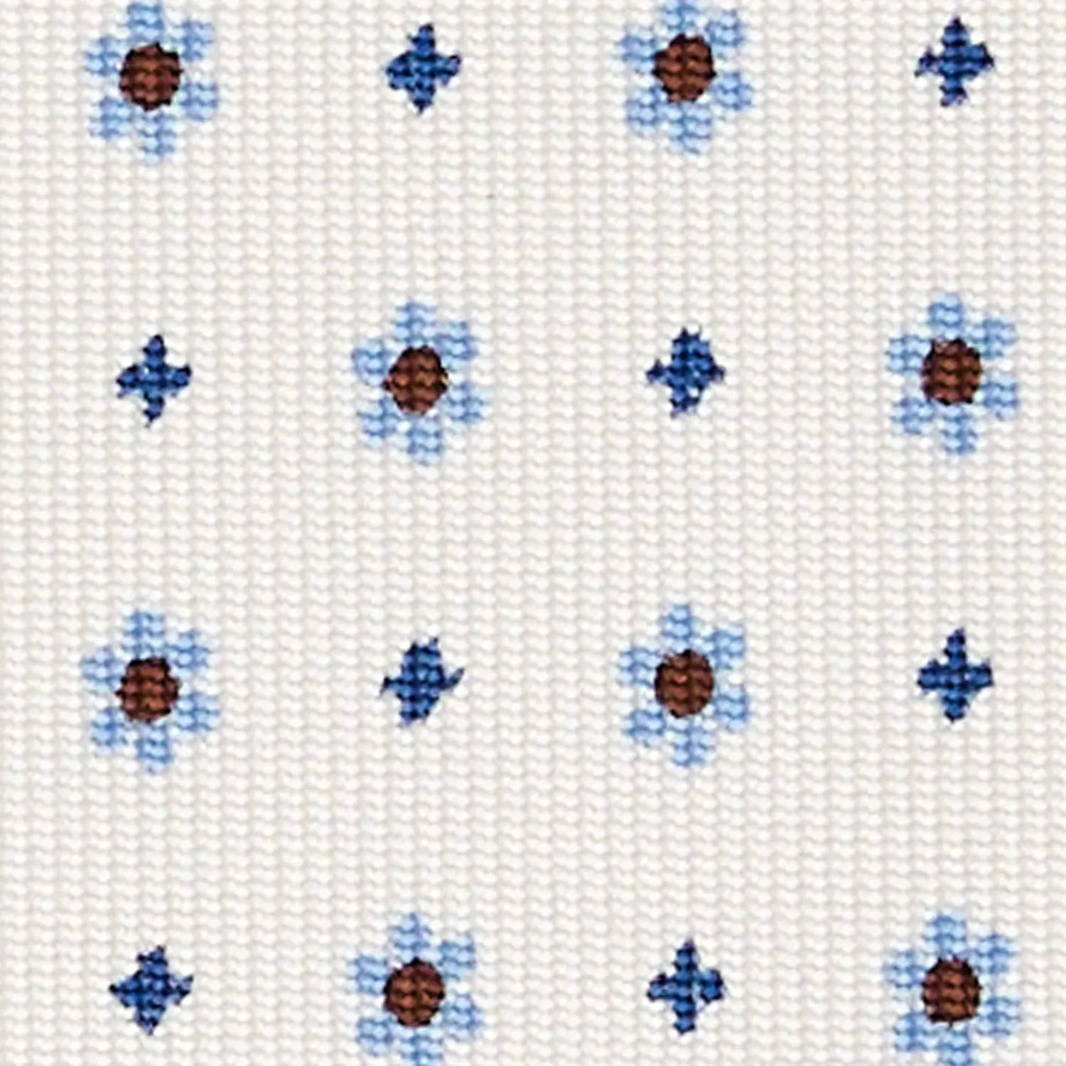 White Sartorial Classic Silk Tie - Small Flower Pattern>E.Marinella Flash Sale
