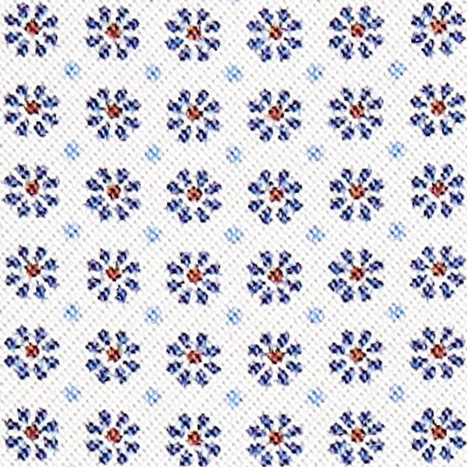 White Silk Ascot Tie - Small Flower Designs>E.Marinella Discount