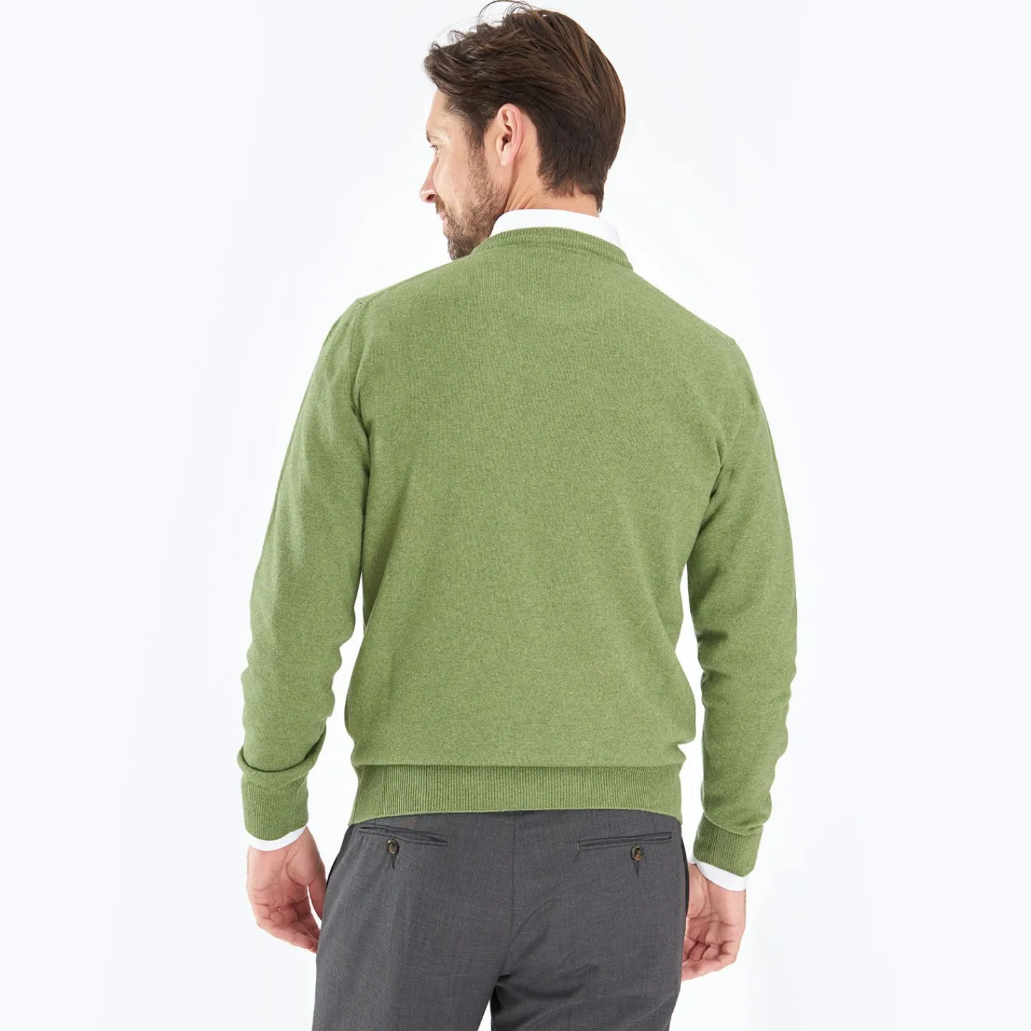 Wool And Cashmere Crewneck Sweater - Light Green>E.Marinella Shop