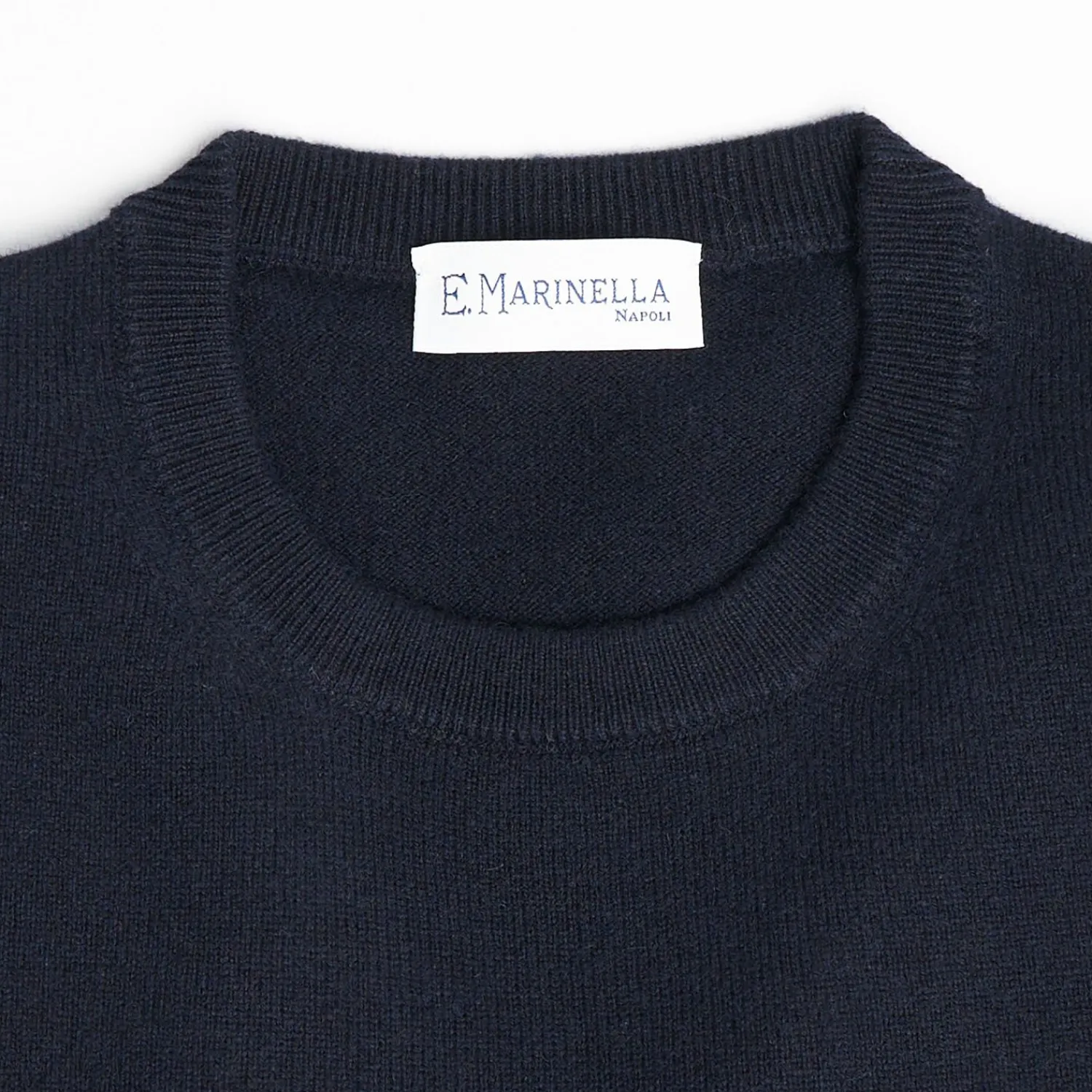 Wool And Cashmere Crewneck Sweater - Night Blue>E.Marinella Fashion