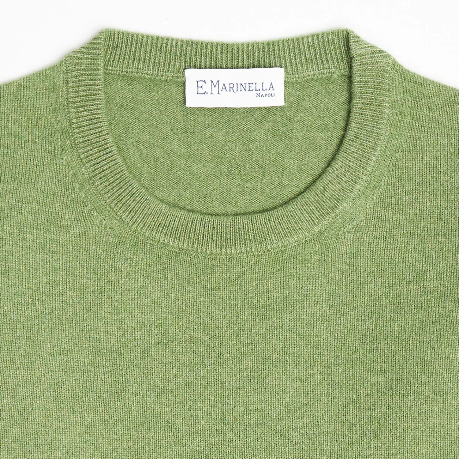 Wool And Cashmere Crewneck Sweater - Light Green>E.Marinella Shop