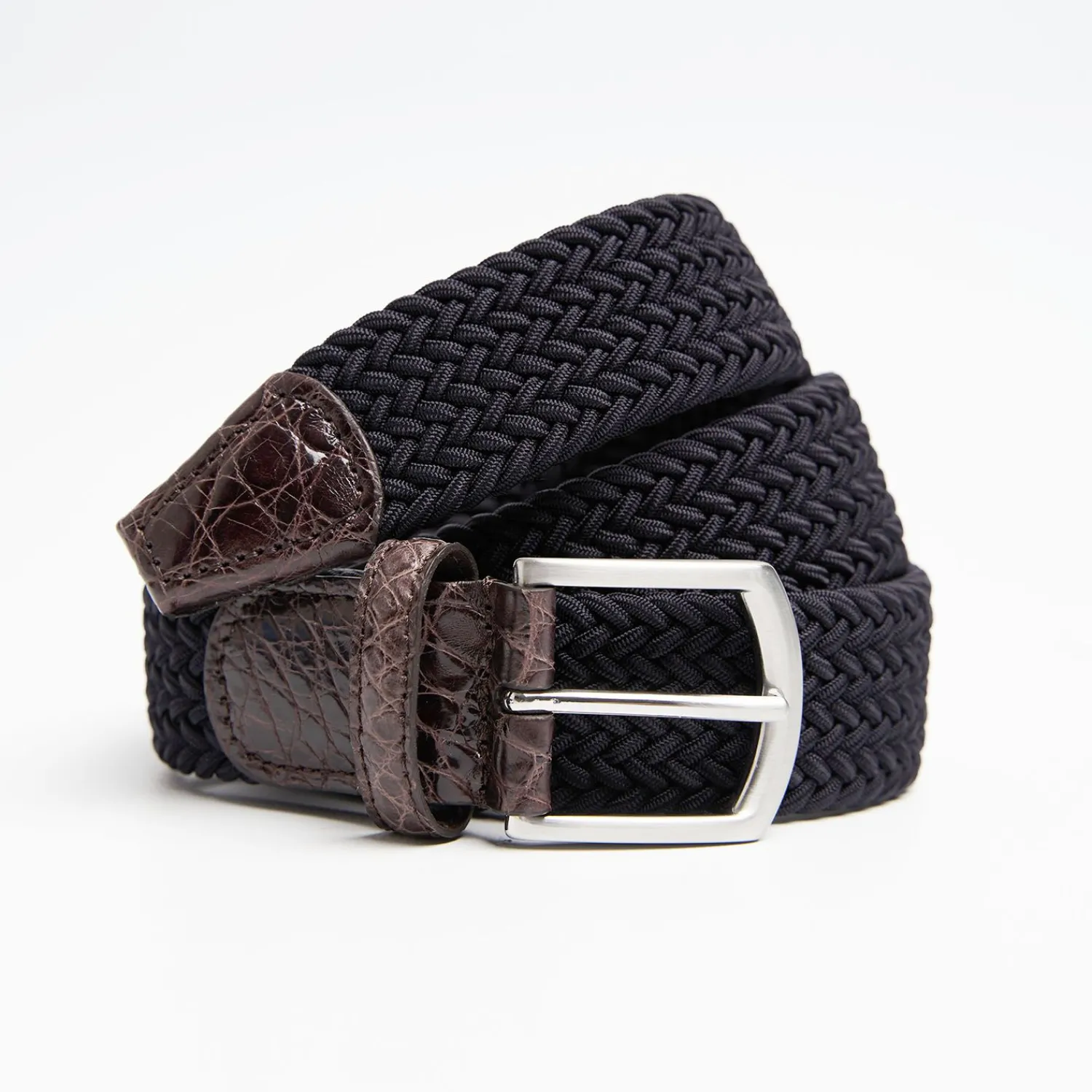 Woven Stretch Belt With Alligator Trims>E.Marinella Clearance
