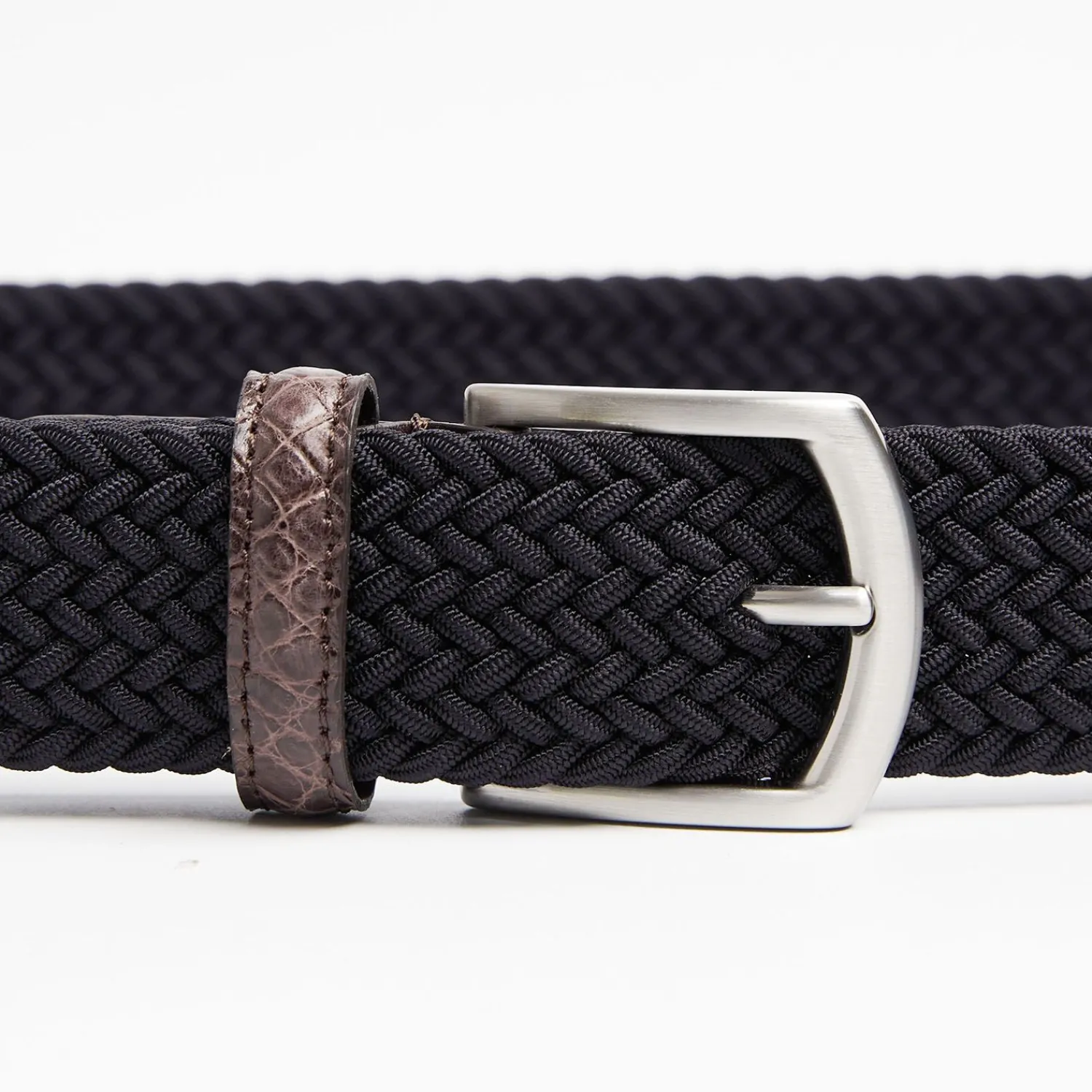 Woven Stretch Belt With Alligator Trims>E.Marinella Clearance