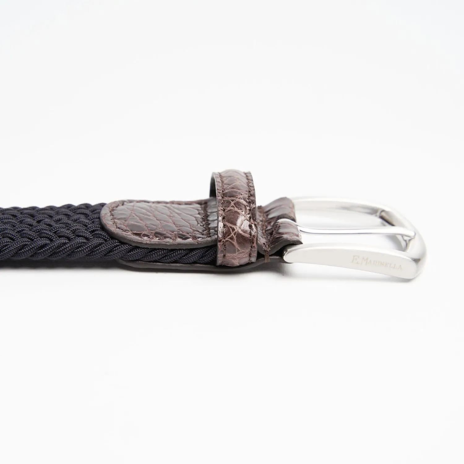 Woven Stretch Belt With Alligator Trims>E.Marinella Clearance