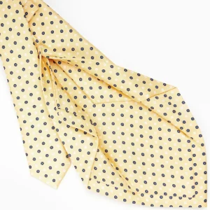 Yellow 5 Fold Sartorial Silk Tie - Small Flower Pattern>E.Marinella Shop