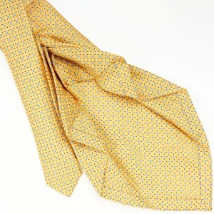 Yellow 7 Fold Sartorial Silk Tie - Small Flower Pattern>E.Marinella Best Sale