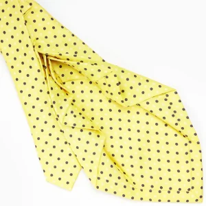 Yellow 7 Fold Sartorial Silk Tie - Small Flower Pattern>E.Marinella Sale