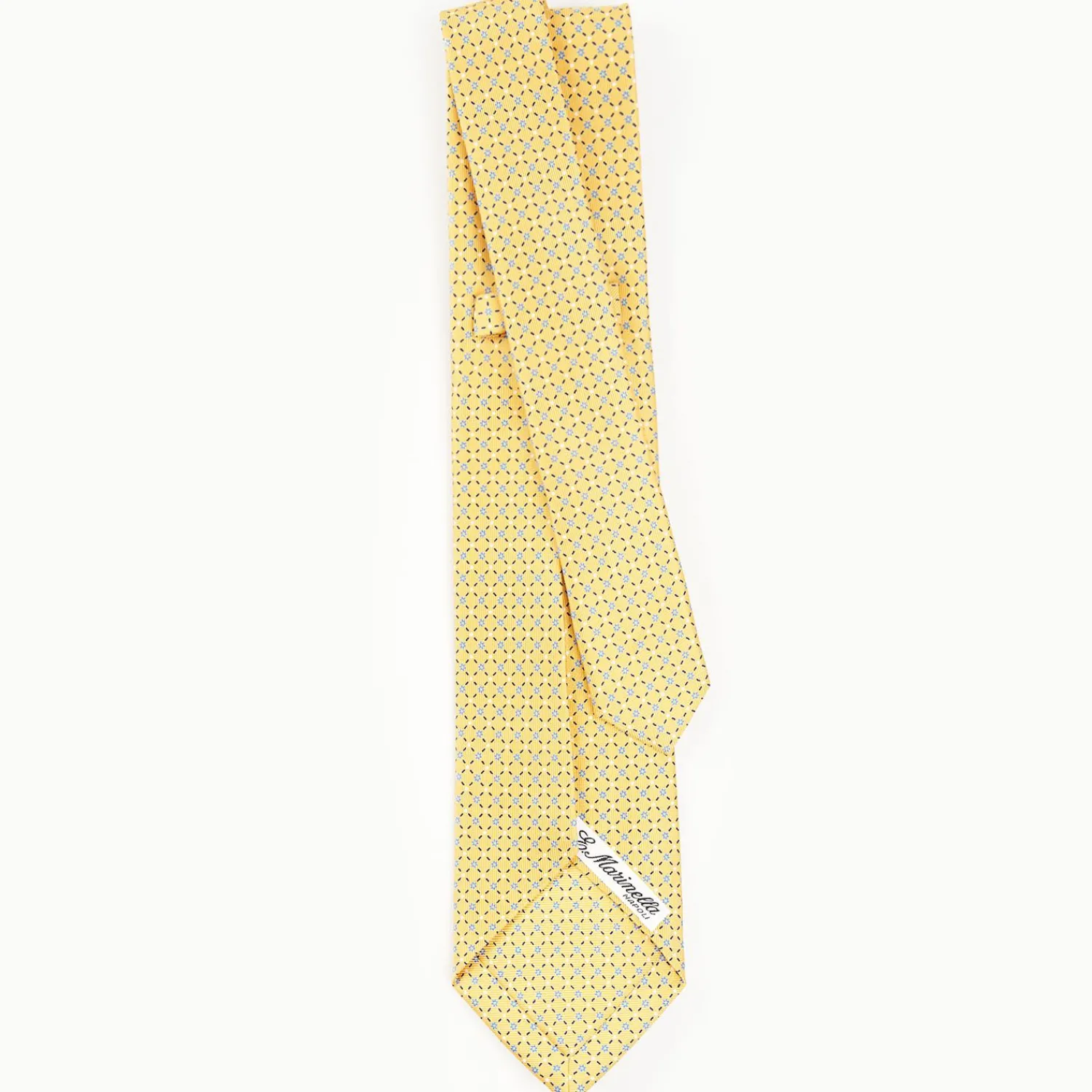 Yellow 7 Fold Sartorial Silk Tie - Small Flower Pattern>E.Marinella Best Sale
