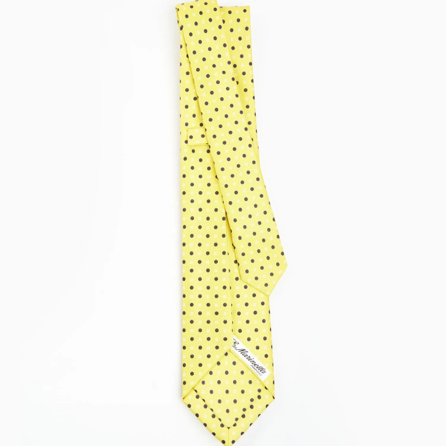 Yellow 5 Fold Sartorial Silk Tie - Small Flower Pattern>E.Marinella Cheap