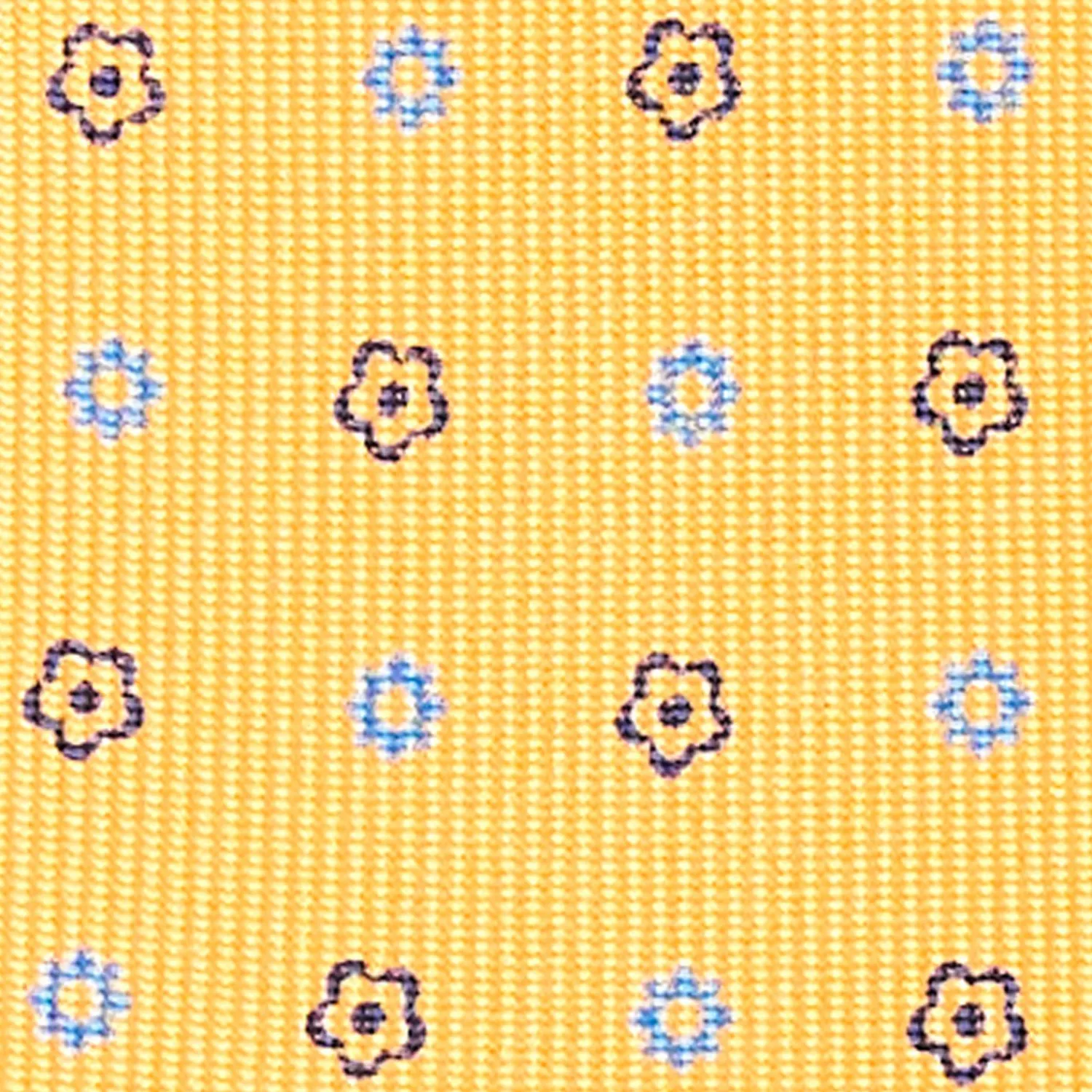 Yellow 5 Fold Sartorial Silk Tie - Small Flower Pattern>E.Marinella Cheap