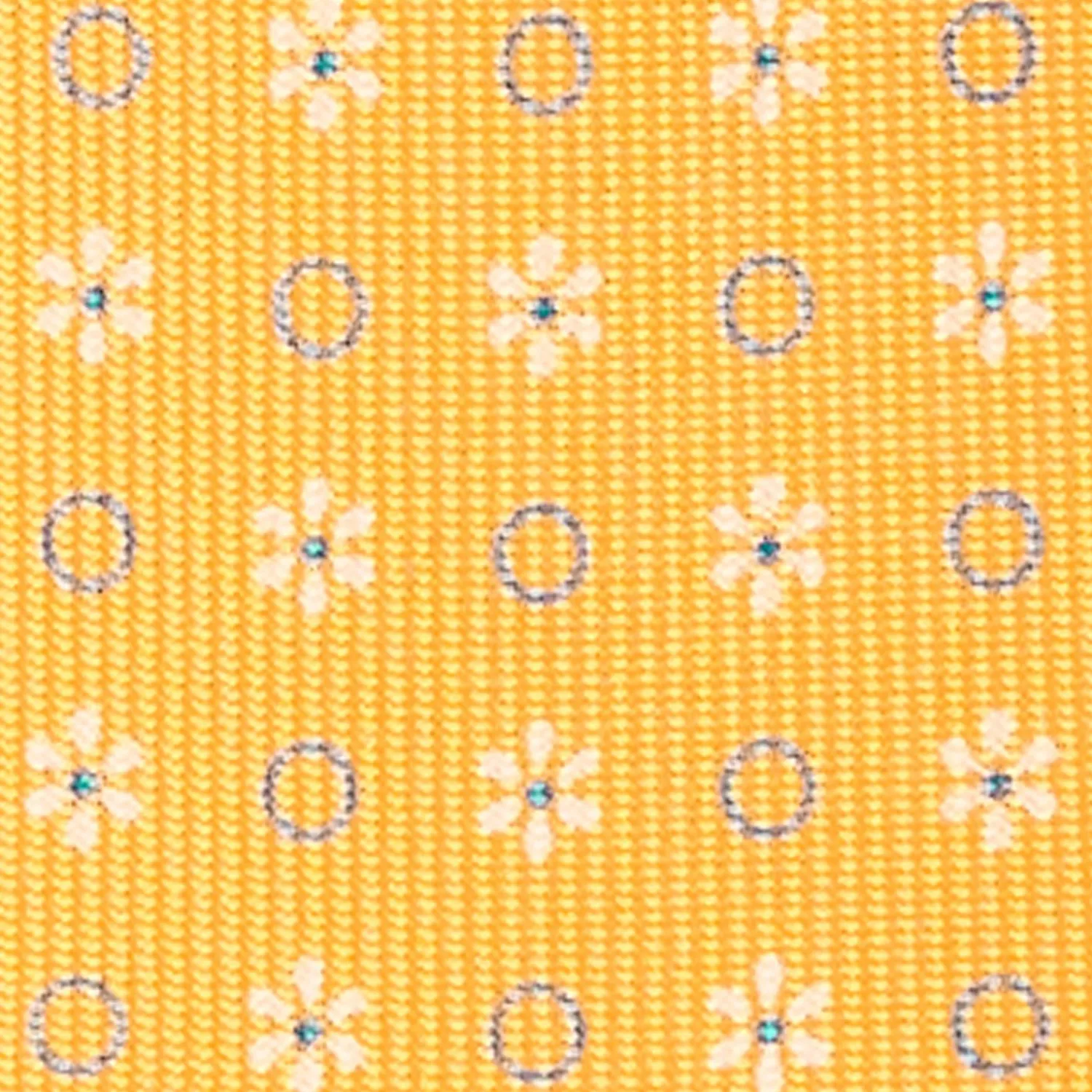 Yellow 5 Fold Sartorial Silk Tie - Small Flower Pattern>E.Marinella Hot