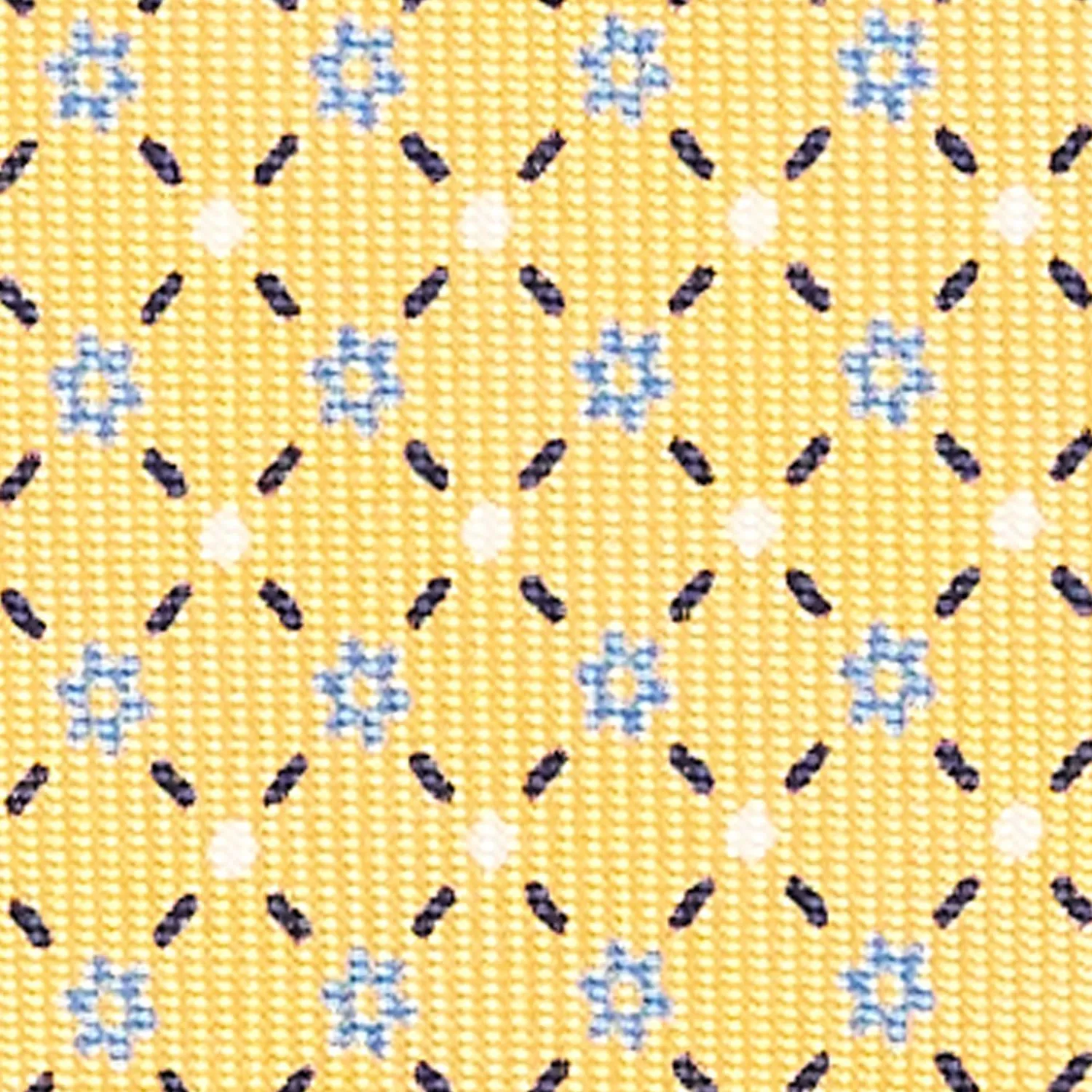 Yellow 7 Fold Sartorial Silk Tie - Small Flower Pattern>E.Marinella Best Sale
