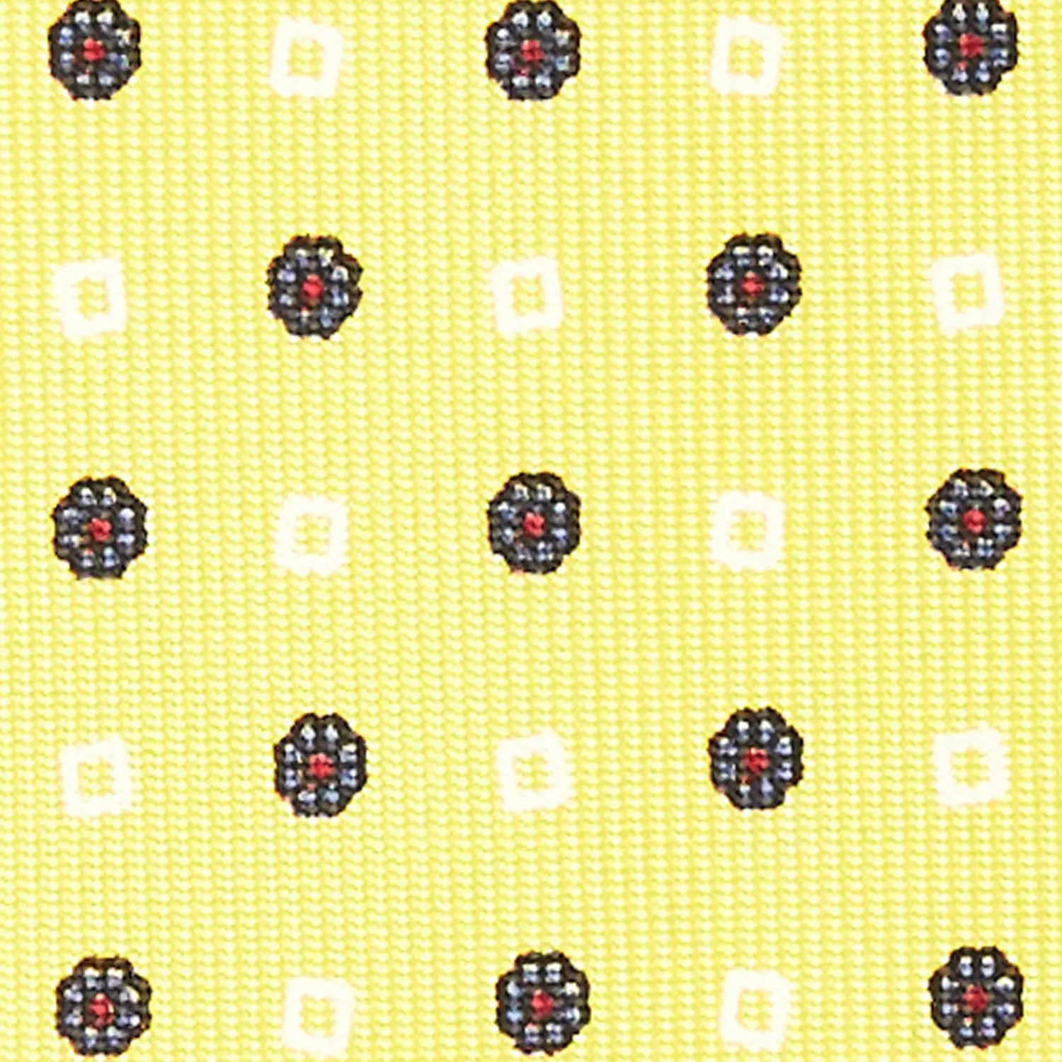 Yellow 5 Fold Sartorial Silk Tie - Small Flower Pattern>E.Marinella Cheap