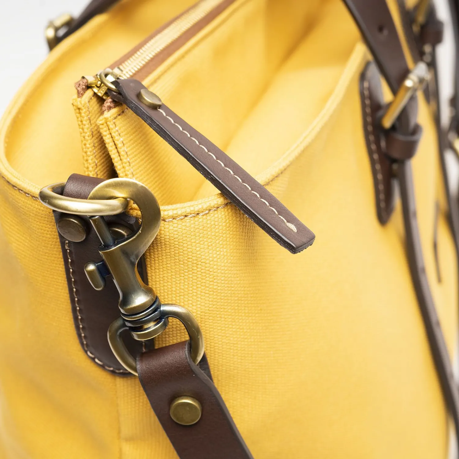 Yellow Canvas Weekend Bag With Leather Trim>E.Marinella Outlet