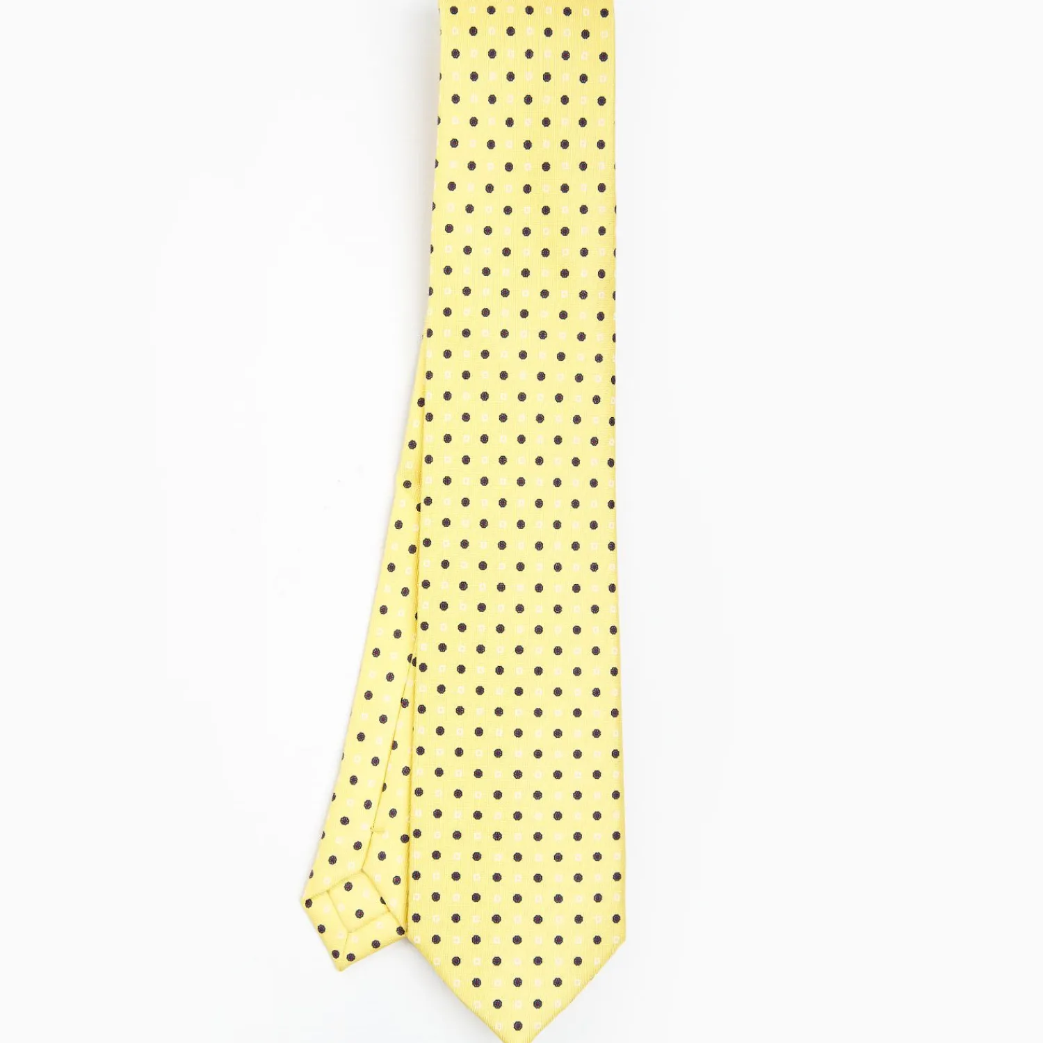 Yellow Extra Long Sartorial Silk Tie Small Flower Pattern>E.Marinella Fashion