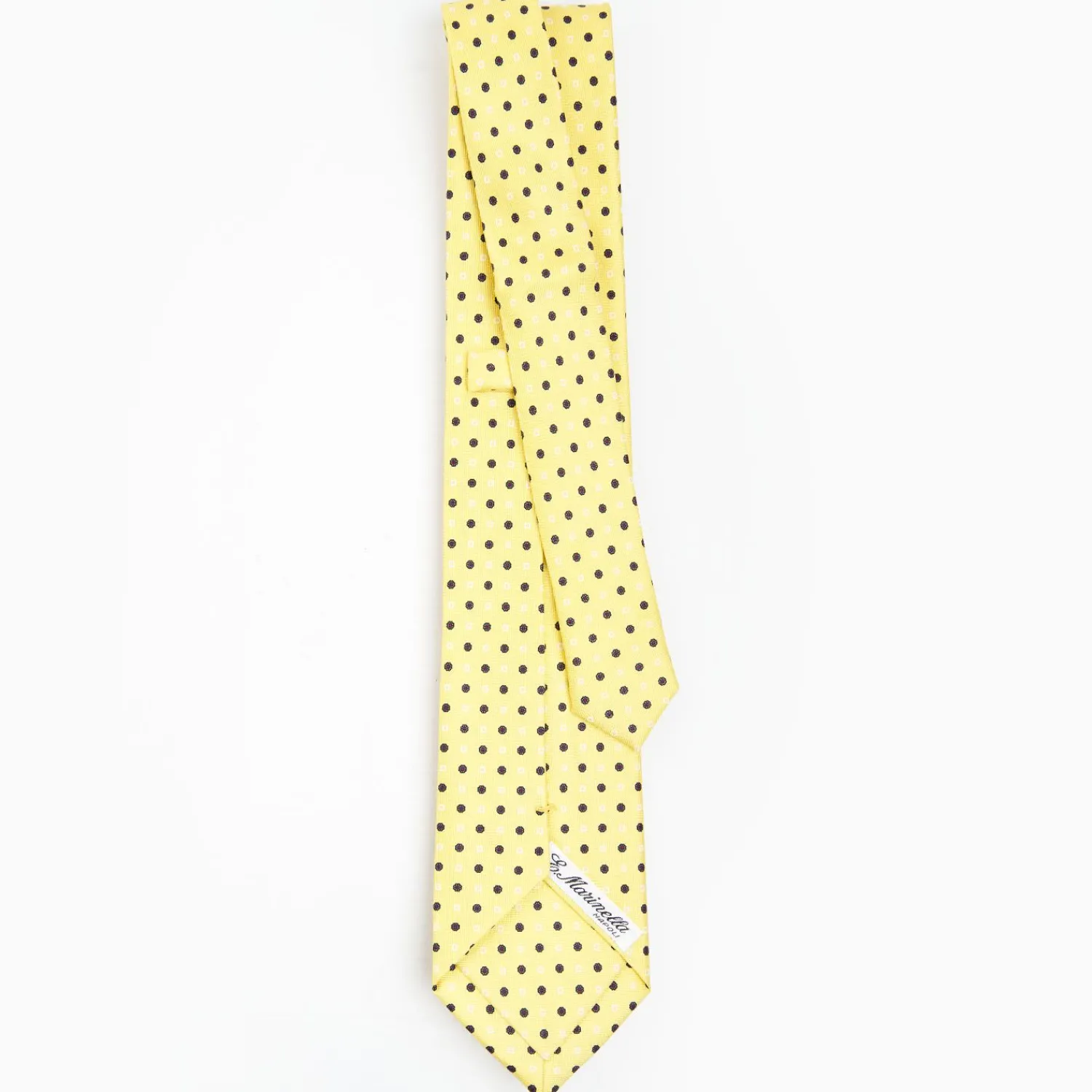 Yellow Extra Long Sartorial Silk Tie Small Flower Pattern>E.Marinella Fashion