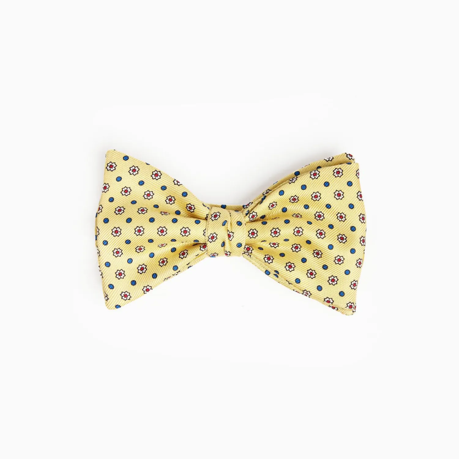 Yellow Pre-Knotted Silk Bowtie - Small Flower Pattern>E.Marinella Discount