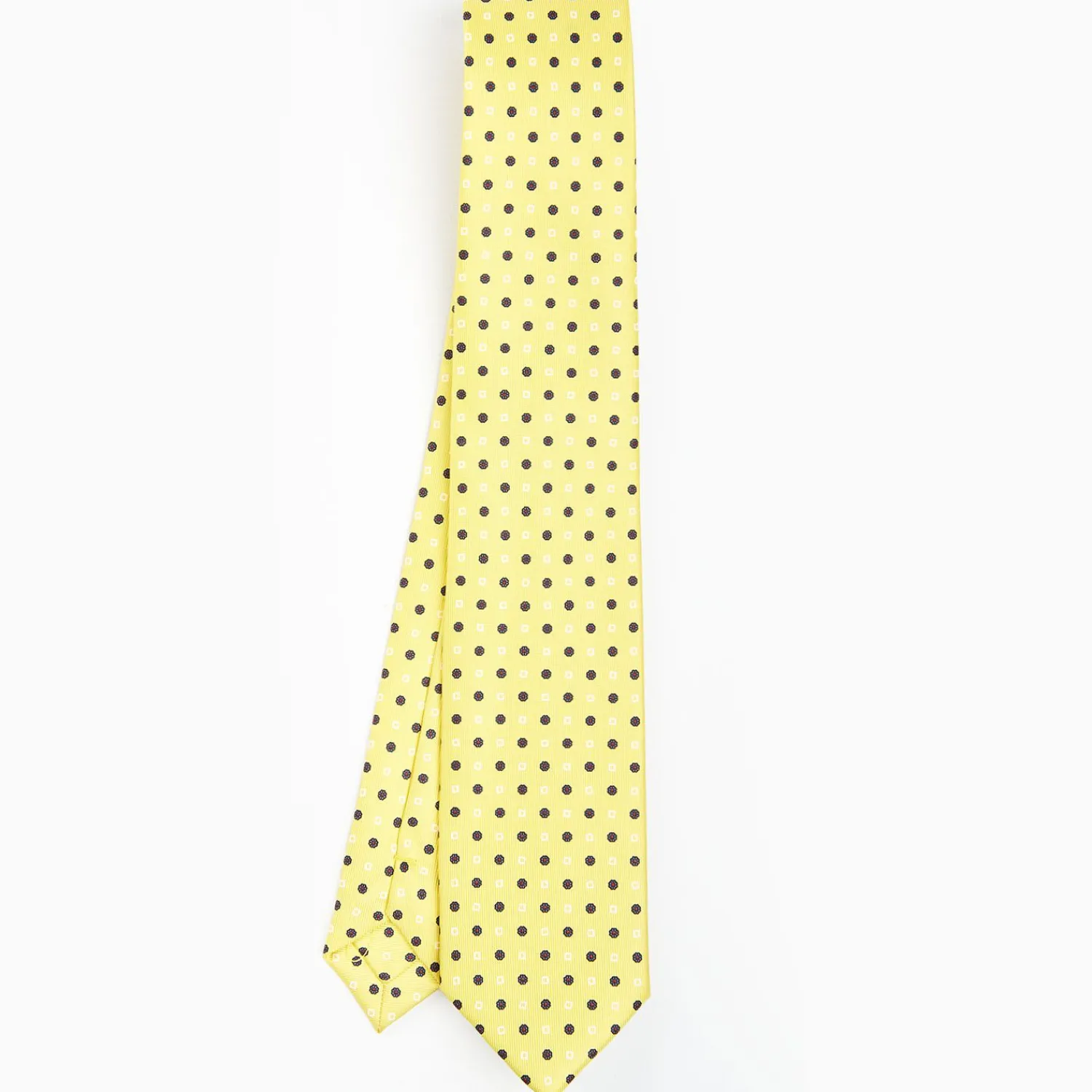Yellow Sartorial 7 Cm Silk Tie - Small Flower Pattern>E.Marinella Store