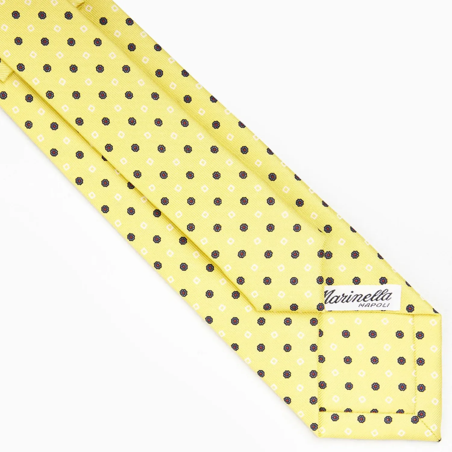 Yellow Sartorial 7 Cm Silk Tie - Small Flower Pattern>E.Marinella Store