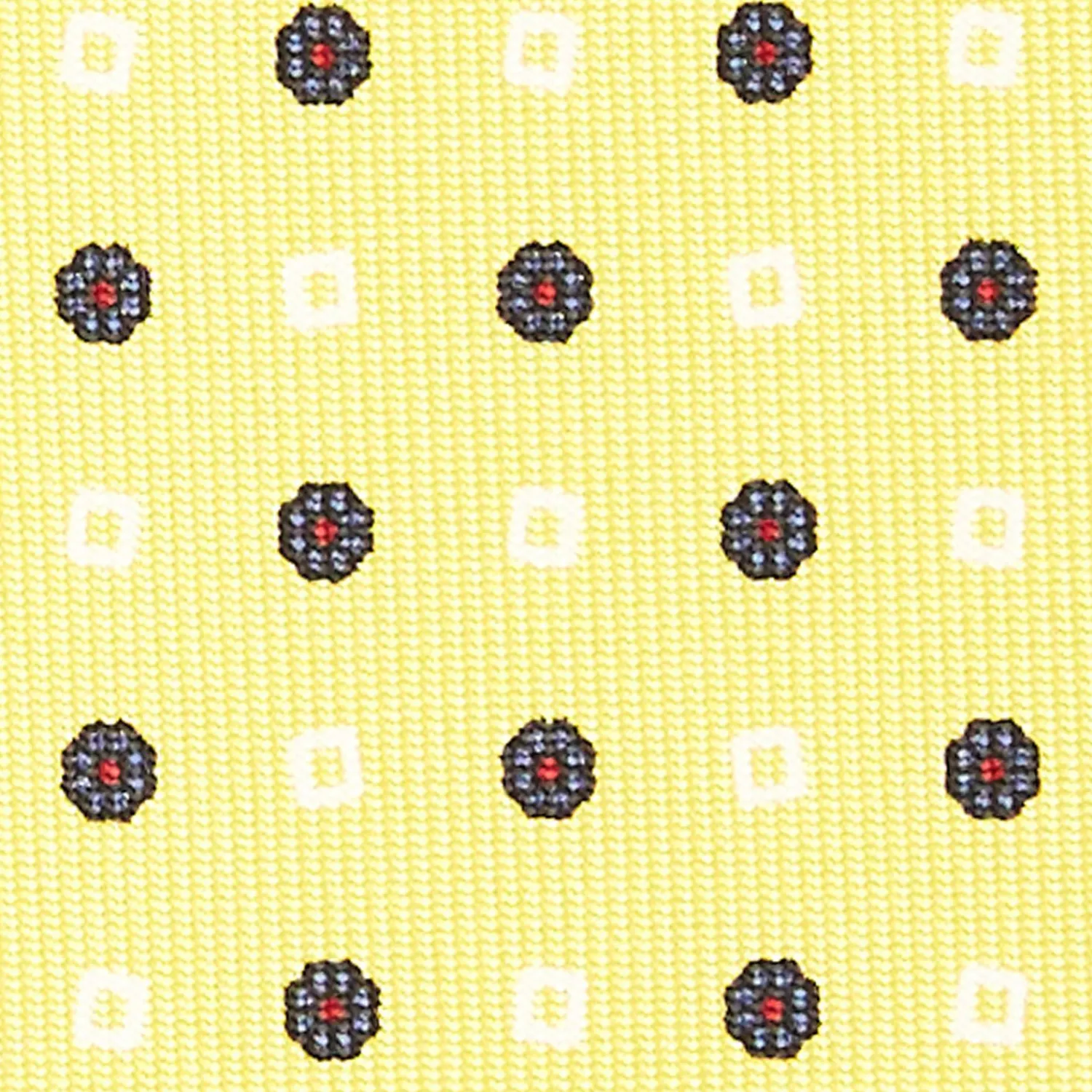 Yellow Sartorial 7 Cm Silk Tie - Small Flower Pattern>E.Marinella Store