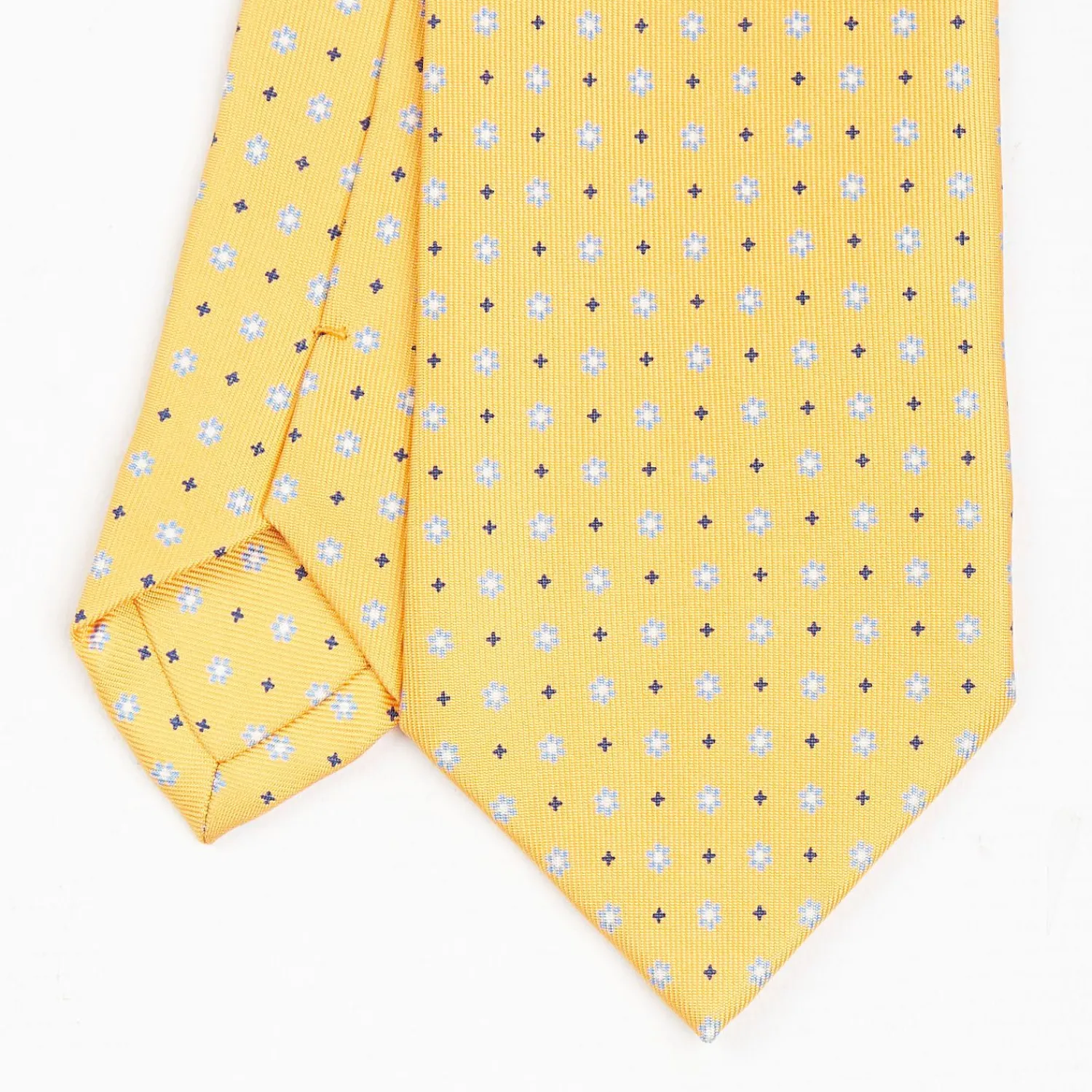 Yellow Sartorial Classic Silk Tie - Small Flower Pattern>E.Marinella Fashion