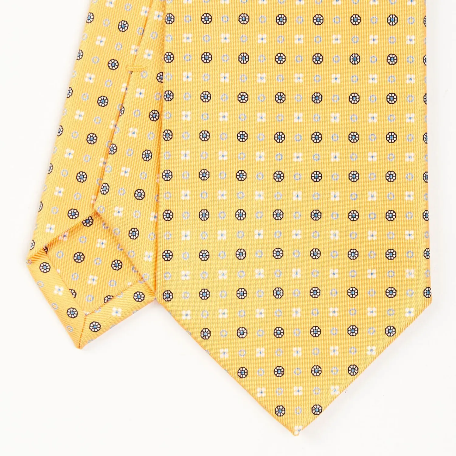 Yellow Sartorial Classic Silk Tie - Small Flower Pattern>E.Marinella Cheap