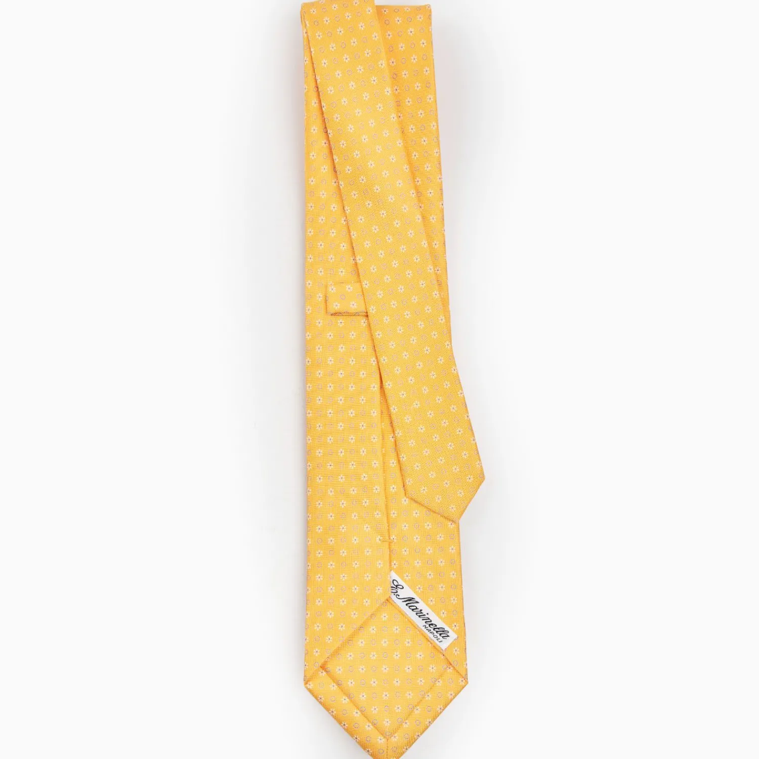 Yellow Sartorial Classic Silk Tie - Small Flower Pattern>E.Marinella Clearance