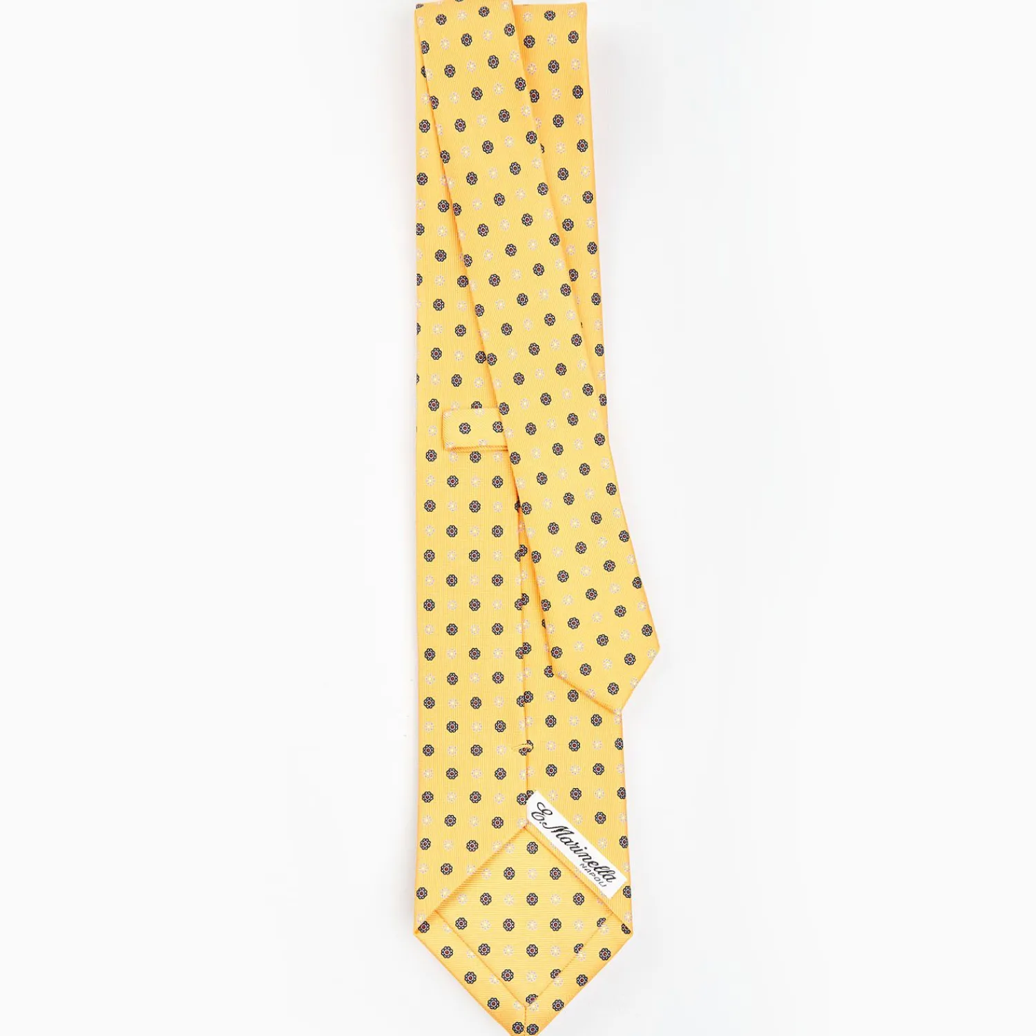 Yellow Sartorial Classic Silk Tie - Small Flower Pattern>E.Marinella Outlet
