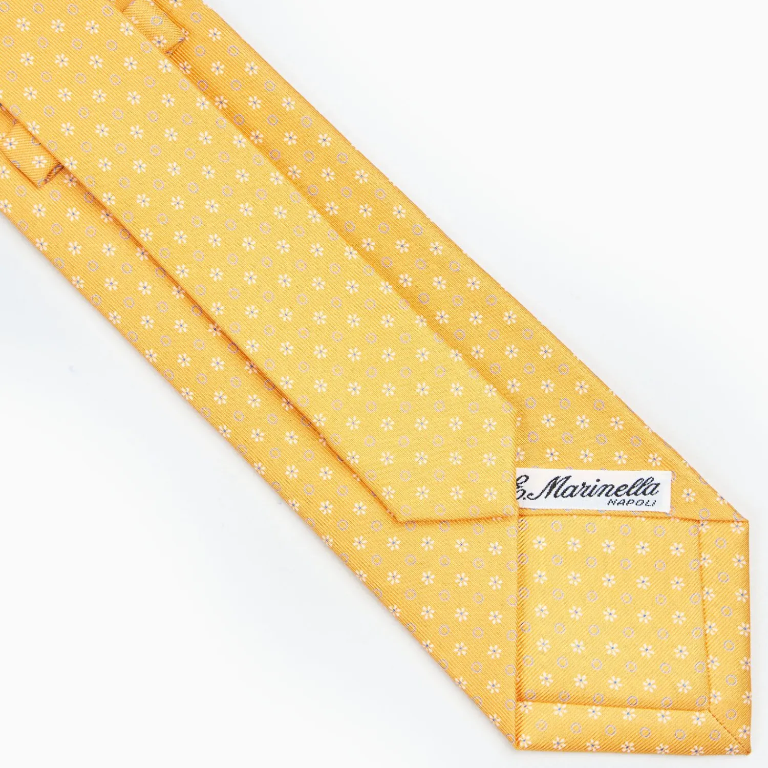 Yellow Sartorial Classic Silk Tie - Small Flower Pattern>E.Marinella Clearance