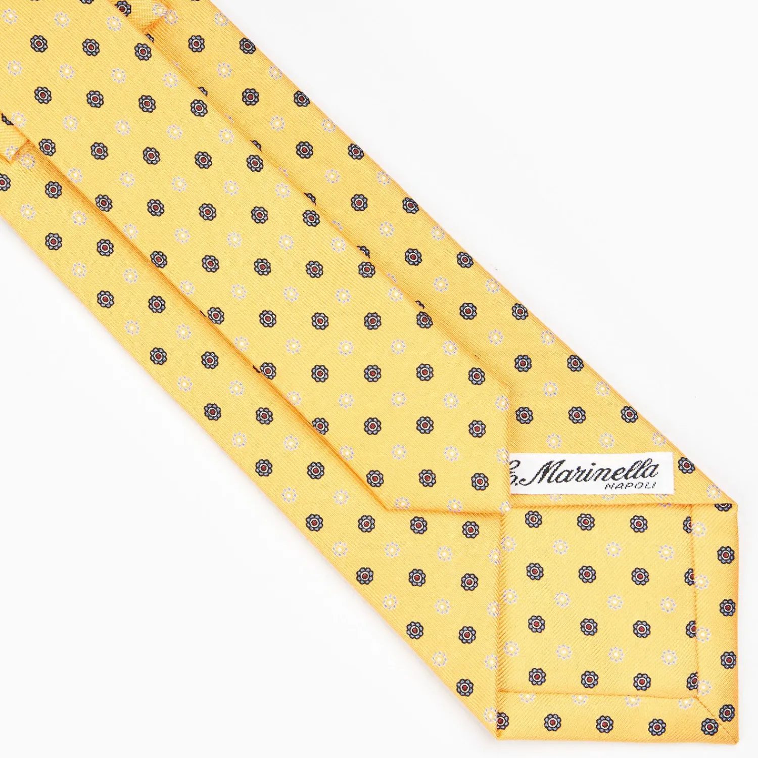 Yellow Sartorial Classic Silk Tie - Small Flower Pattern>E.Marinella Outlet